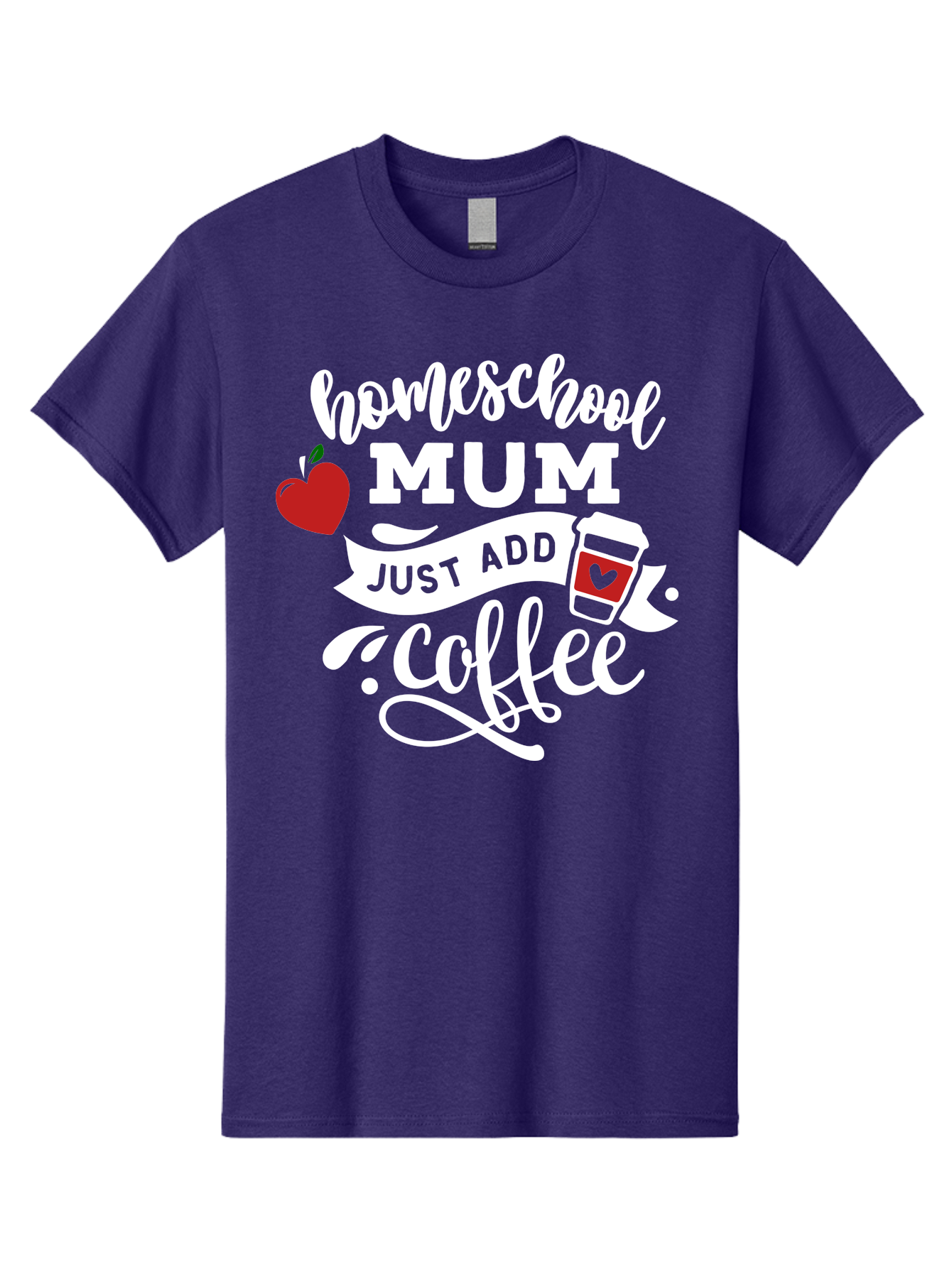 Homeschool-Mum-2 Men'S Graphic Tee, 100% Cotton, Comfortable Casual Summer Wear, Machine Washable, Homeschooling, Motherhood, Coffee Lover, Funny Quote, Homeschool Mum, Education, Parenting Humor, Coffee Cup, Apple Symbol, Inspirational Quote Aab386 11