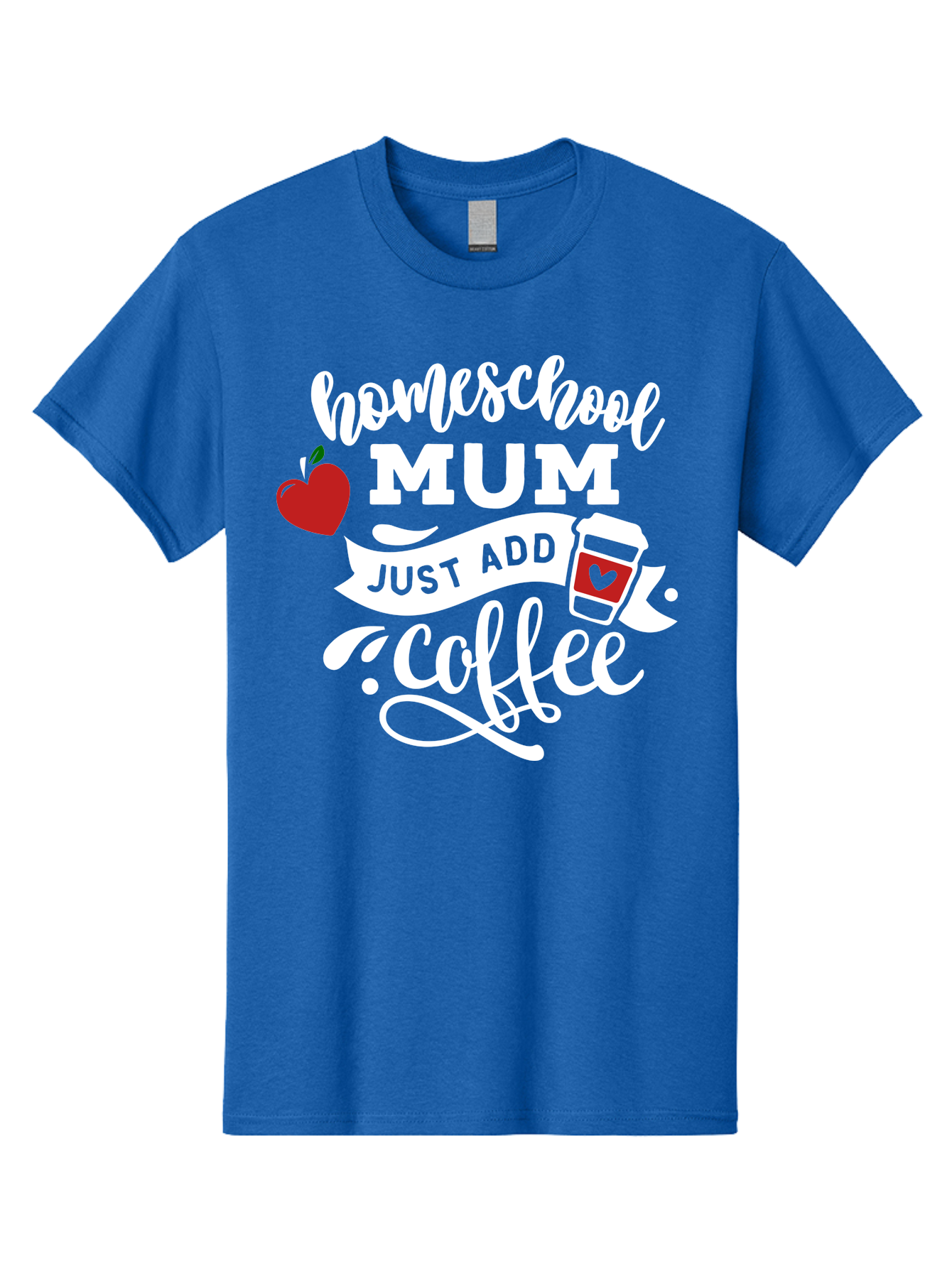 Homeschool-Mum-2 Men'S Graphic Tee, 100% Cotton, Comfortable Casual Summer Wear, Machine Washable, Homeschooling, Motherhood, Coffee Lover, Funny Quote, Homeschool Mum, Education, Parenting Humor, Coffee Cup, Apple Symbol, Inspirational Quote Aab386 5