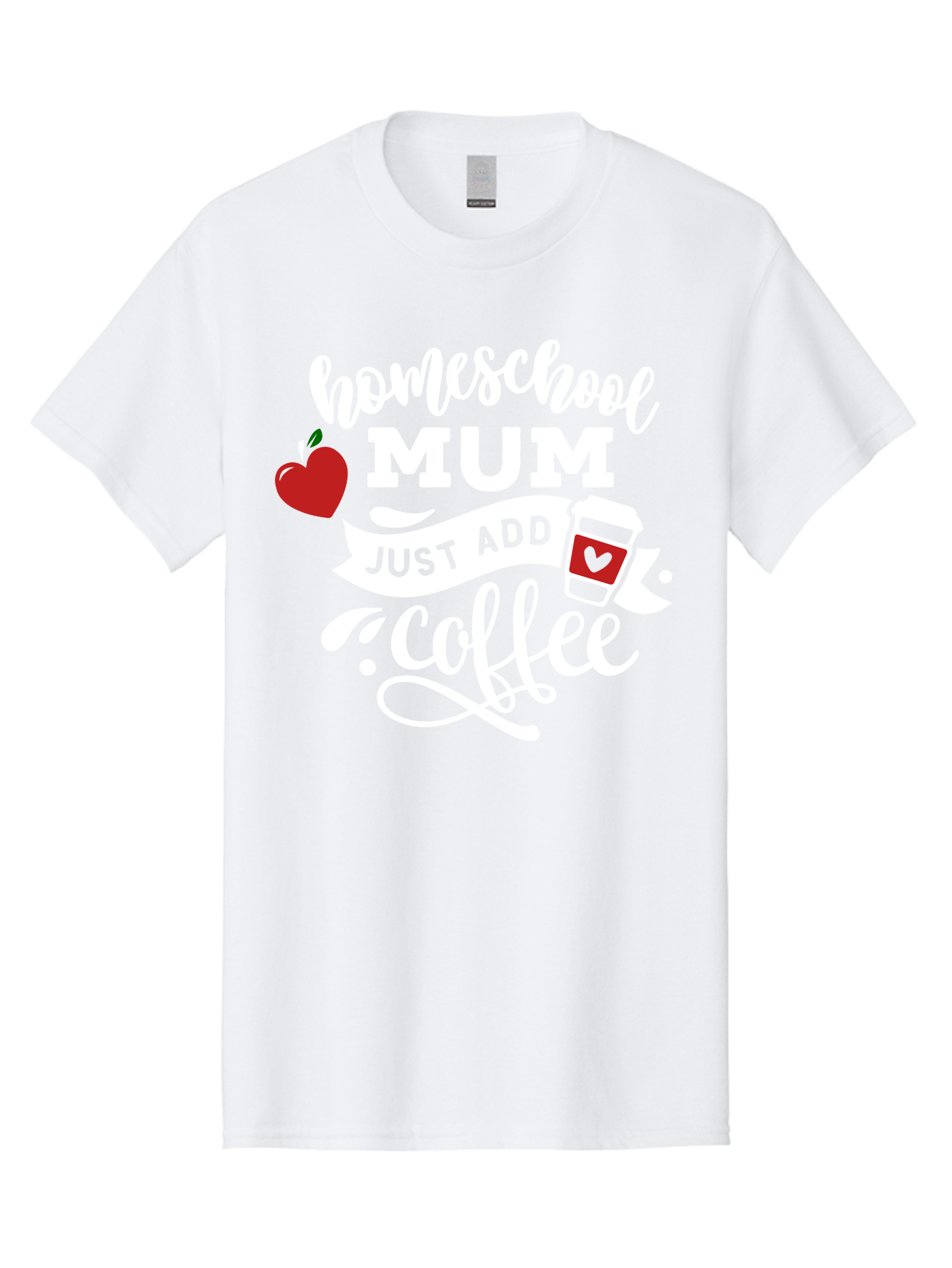 Homeschool-Mum-2 Men'S Graphic Tee, 100% Cotton, Comfortable Casual Summer Wear, Machine Washable, Homeschooling, Motherhood, Coffee Lover, Funny Quote, Homeschool Mum, Education, Parenting Humor, Coffee Cup, Apple Symbol, Inspirational Quote Aab386 3