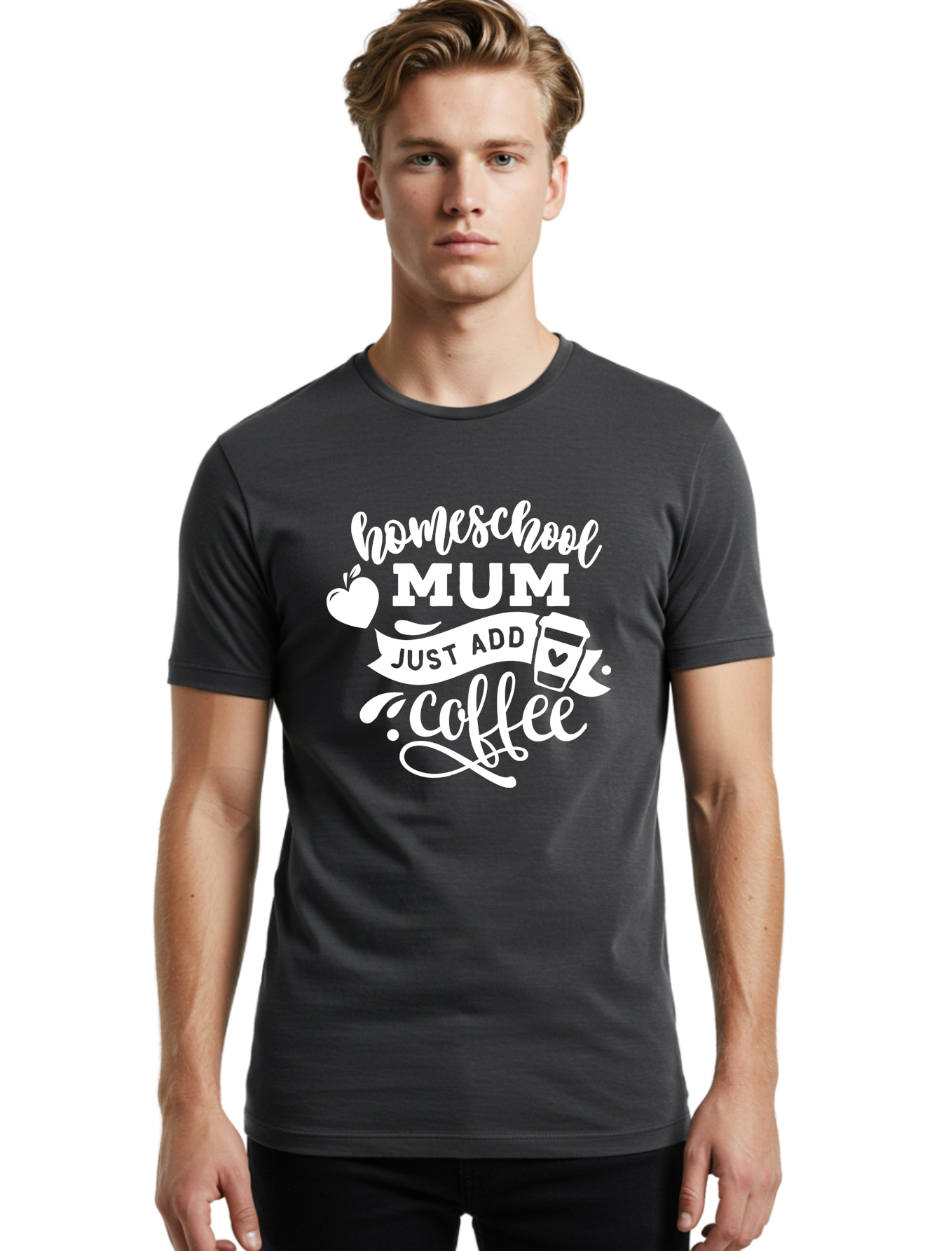 Homeschool-Mum-3 Men'S Graphic Tee, 100% Cotton, Comfortable Casual Summer Wear, Machine Washable, Homeschool Mom, Coffee Lover, Mom Life, Homeschooling, Coffee Addict, Mom Humor, Funny Quote, Inspirational Quote, Motherhood, Parenting Aab387 30