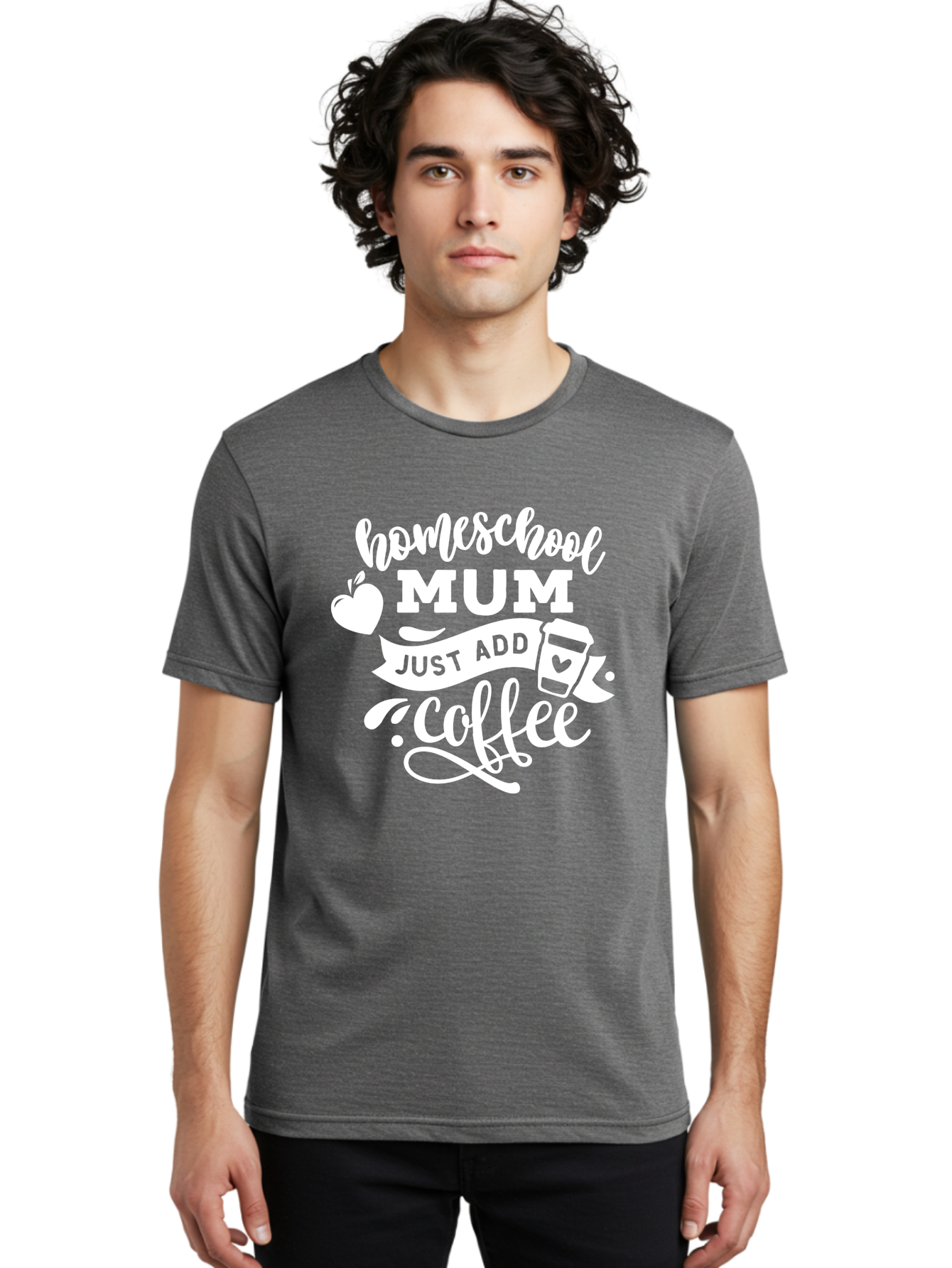 Homeschool-Mum-3 Men'S Graphic Tee, 100% Cotton, Comfortable Casual Summer Wear, Machine Washable, Homeschool Mom, Coffee Lover, Mom Life, Homeschooling, Coffee Addict, Mom Humor, Funny Quote, Inspirational Quote, Motherhood, Parenting Aab387 4