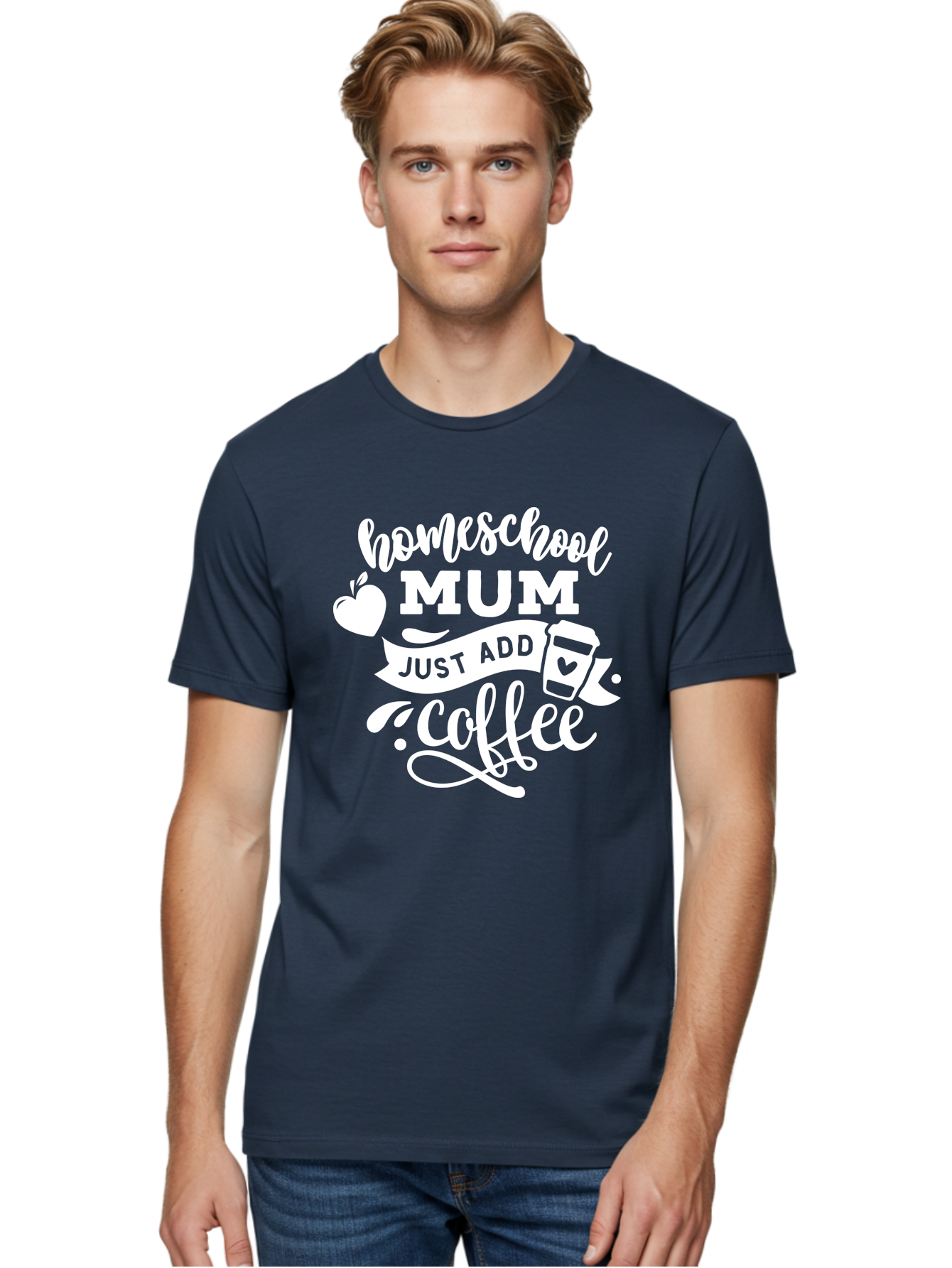 Homeschool-Mum-3 Men'S Graphic Tee, 100% Cotton, Comfortable Casual Summer Wear, Machine Washable, Homeschool Mom, Coffee Lover, Mom Life, Homeschooling, Coffee Addict, Mom Humor, Funny Quote, Inspirational Quote, Motherhood, Parenting Aab387 26