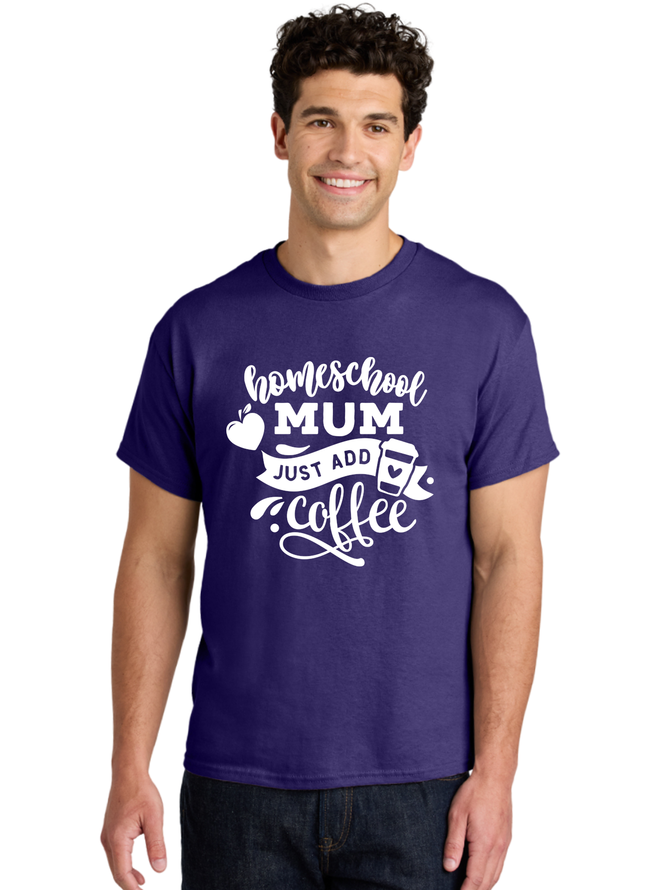 Homeschool-Mum-3 Men'S Graphic Tee, 100% Cotton, Comfortable Casual Summer Wear, Machine Washable, Homeschool Mom, Coffee Lover, Mom Life, Homeschooling, Coffee Addict, Mom Humor, Funny Quote, Inspirational Quote, Motherhood, Parenting Aab387 10