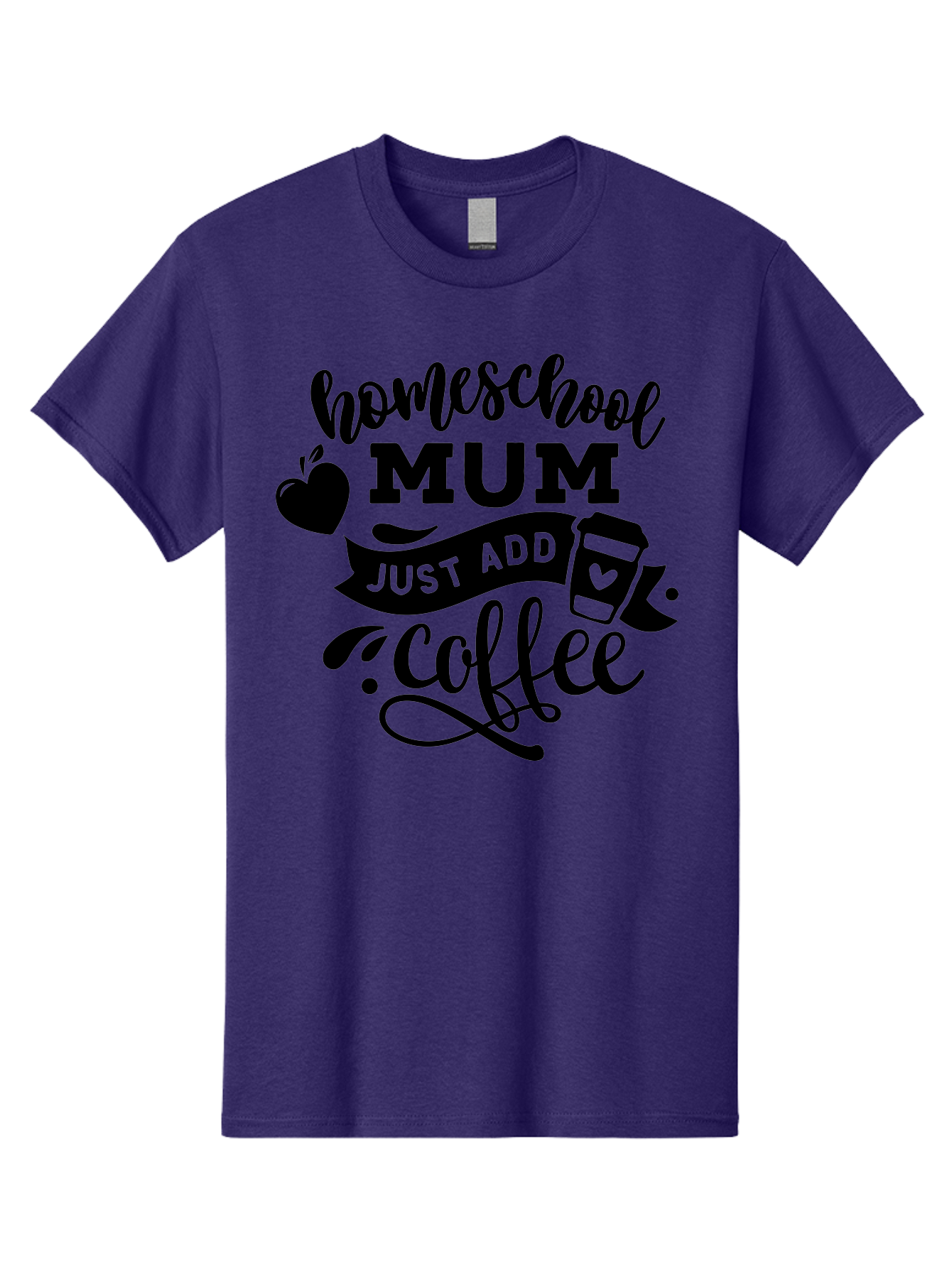 Homeschool-Mum-Just-Add-Coffee Men'S Graphic Tee, 100% Cotton, Comfortable Casual Summer Wear, Machine Washable, Homeschool Mum, Coffee Quote, Funny Homeschooling, Coffee Humor, Mom Life, Homeschooling Mom, Coffee Lover, Quirky Mom Aab389 5