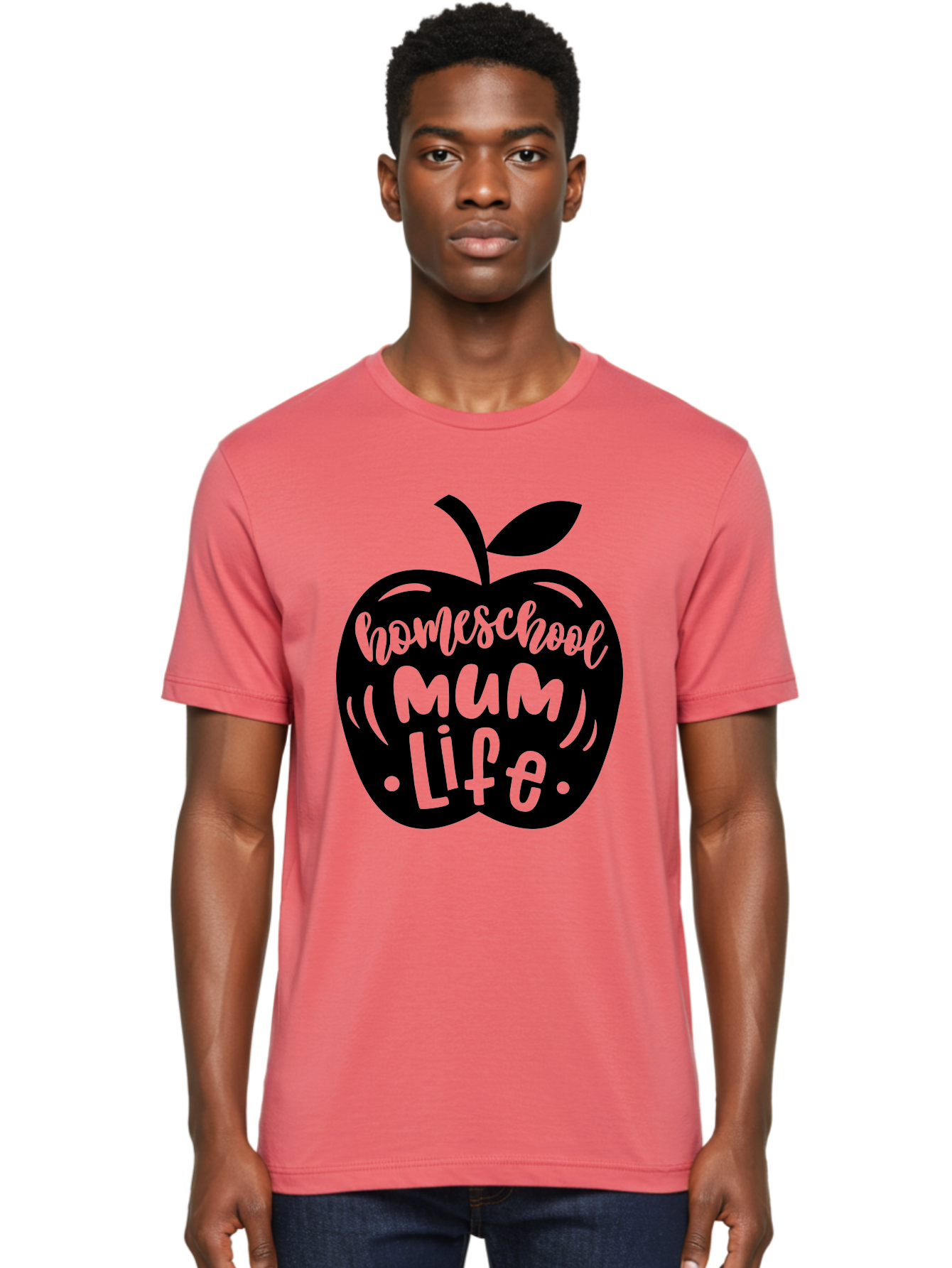 Homeschool-Mum-Life-1 Men'S Graphic Tee, 100% Cotton, Comfortable Casual Summer Wear, Machine Washable, Homeschooling, Parenting, Education, Motherhood, Lifestyle, Homeschool Mum Life, Apple Graphic, Mom Life Aab390 22