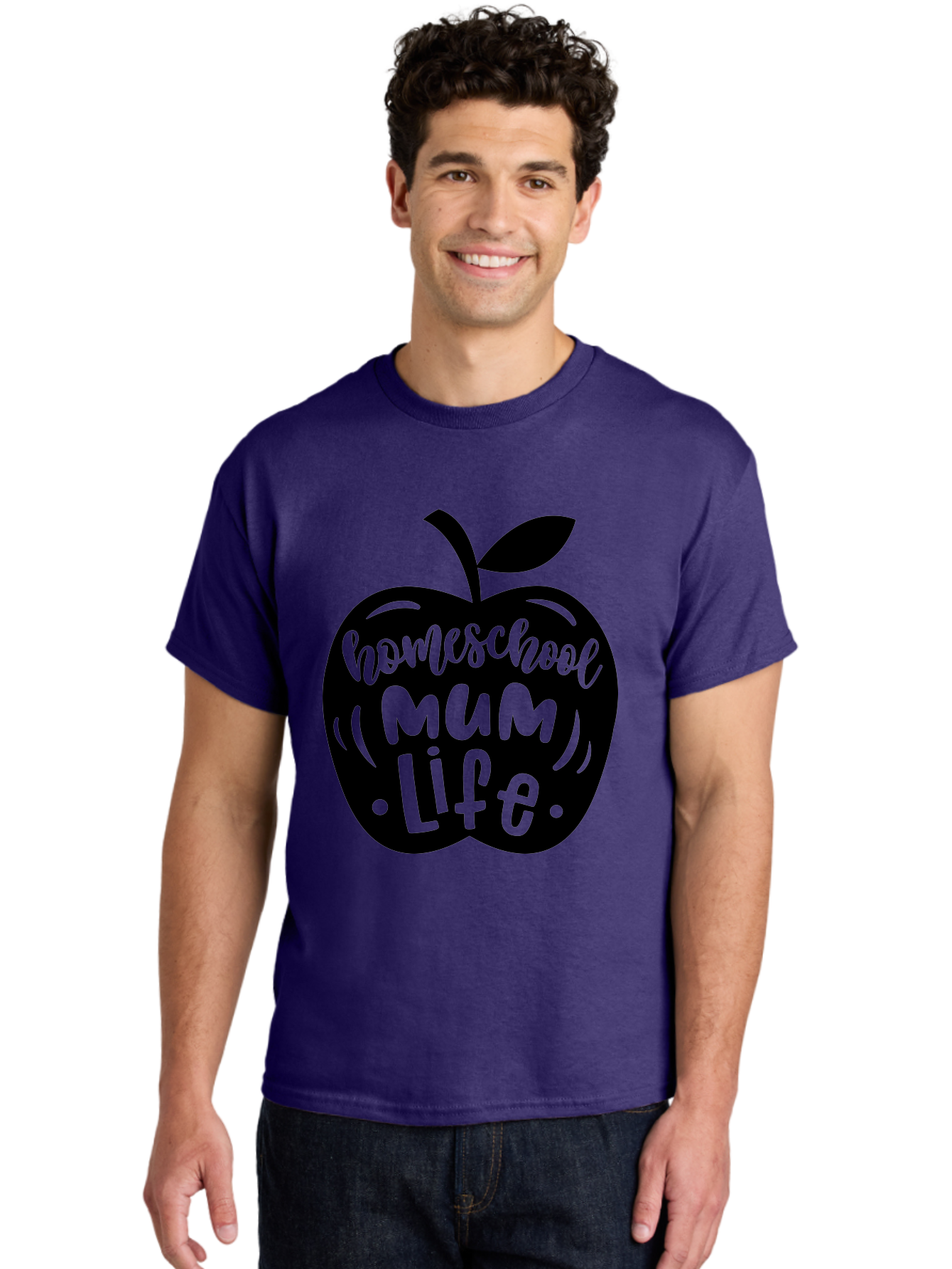 Homeschool-Mum-Life-1 Men'S Graphic Tee, 100% Cotton, Comfortable Casual Summer Wear, Machine Washable, Homeschooling, Parenting, Education, Motherhood, Lifestyle, Homeschool Mum Life, Apple Graphic, Mom Life Aab390 10