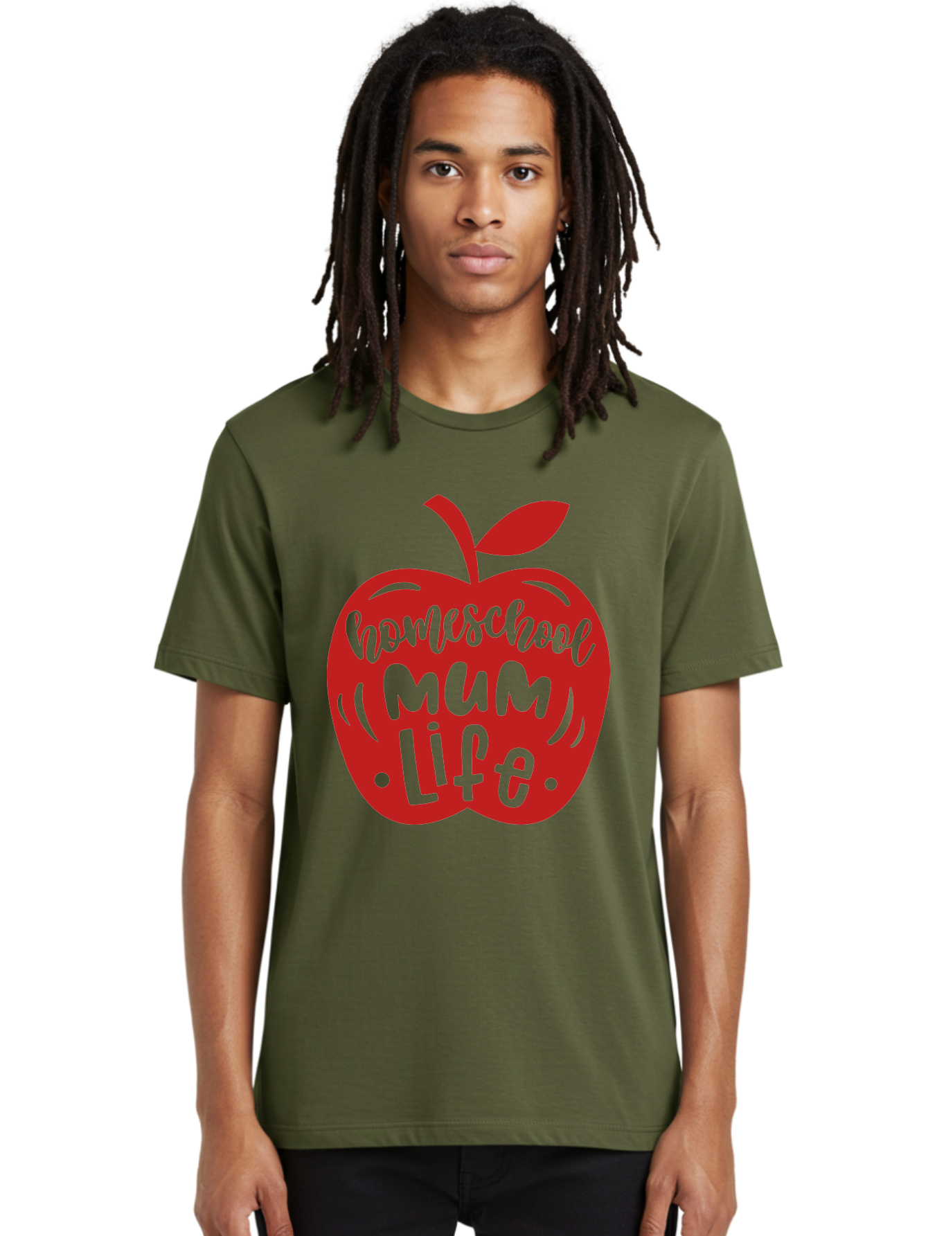 Homeschool-Mum-Life-2 Men'S Graphic Tee, 100% Cotton, Comfortable Casual Summer Wear, Machine Washable, Homeschooling, Parenting, Mom Life, Apple Graphic, Homeschool Mum, Education, Teaching, Motherhood, Family, Learning Aab391 24