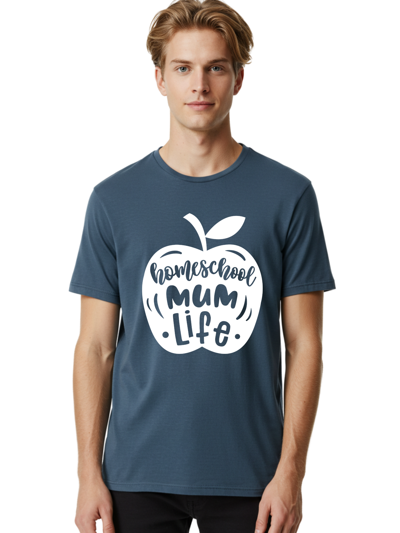 Homeschool-Mum-Life Men'S Graphic Tee, 100% Cotton, Comfortable Casual Summer Wear, Machine Washable, Homeschool Mum Life, Apple Graphic, Homeschooling Mother, Education, Parenting, Personalized Learning Aab392 12