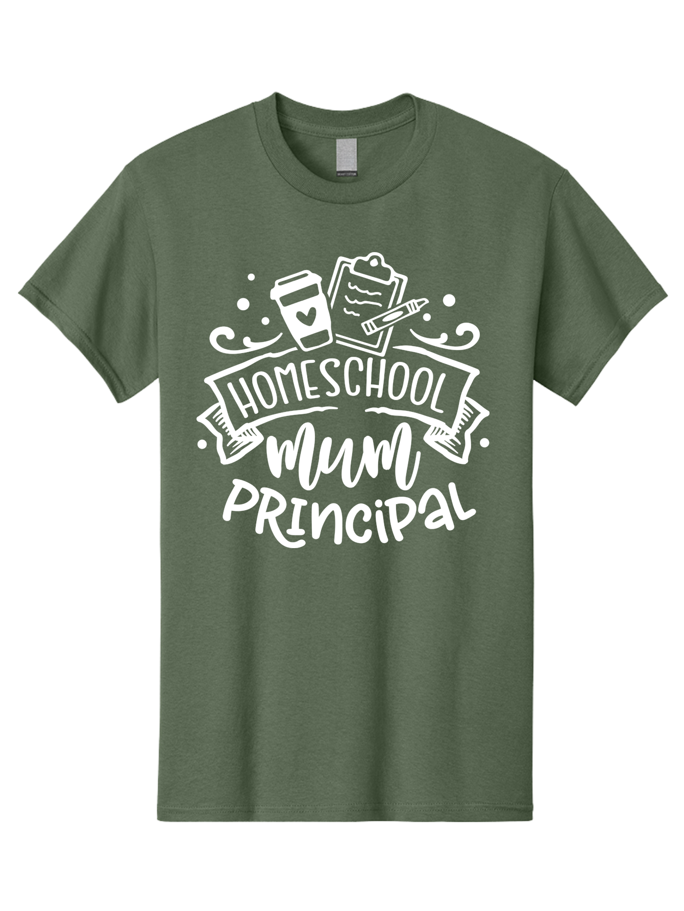 Homeschool-Mum-Principal-1 Men'S Graphic Tee, 100% Cotton, Comfortable Casual Summer Wear, Machine Washable, Homeschool Mom, Principal, Homeschooling, Coffee Cup, Clipboard, Pencil, Heart, Education, Parenting, Learning, Mom Life Aab393 21