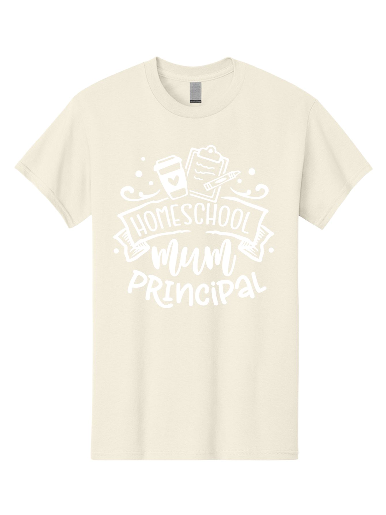 Homeschool-Mum-Principal-1 Men'S Graphic Tee, 100% Cotton, Comfortable Casual Summer Wear, Machine Washable, Homeschool Mom, Principal, Homeschooling, Coffee Cup, Clipboard, Pencil, Heart, Education, Parenting, Learning, Mom Life Aab393 23