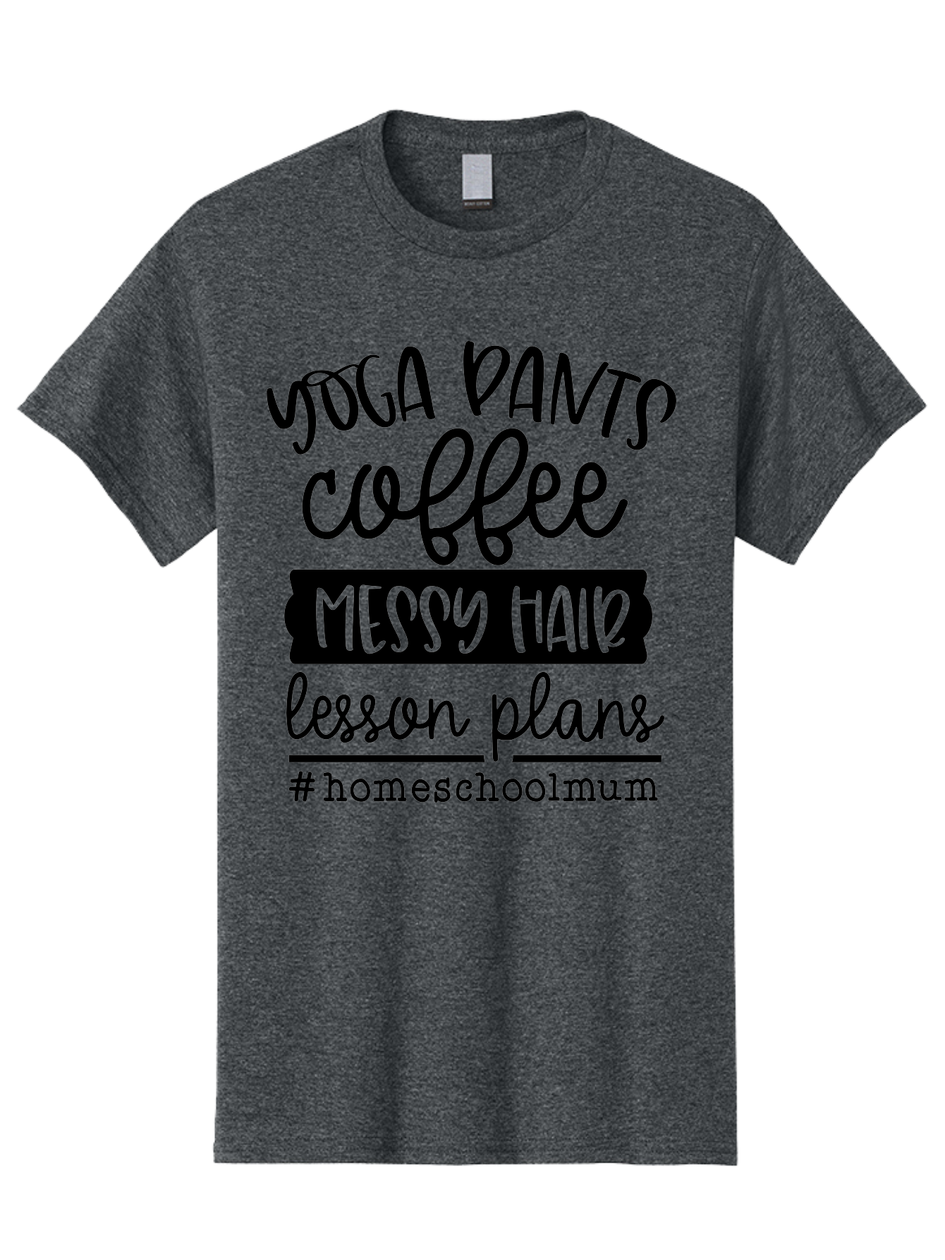 Homeschoolmum Men'S Graphic Tee, 100% Cotton, Comfortable Casual Summer Wear, Machine Washable, Homeschool Mom Lifestyle, Yoga Pants, Coffee, Messy Hair, Lesson Plans, Homeschooling, Mom Life, Parenting, Education, Teaching Aab400 7