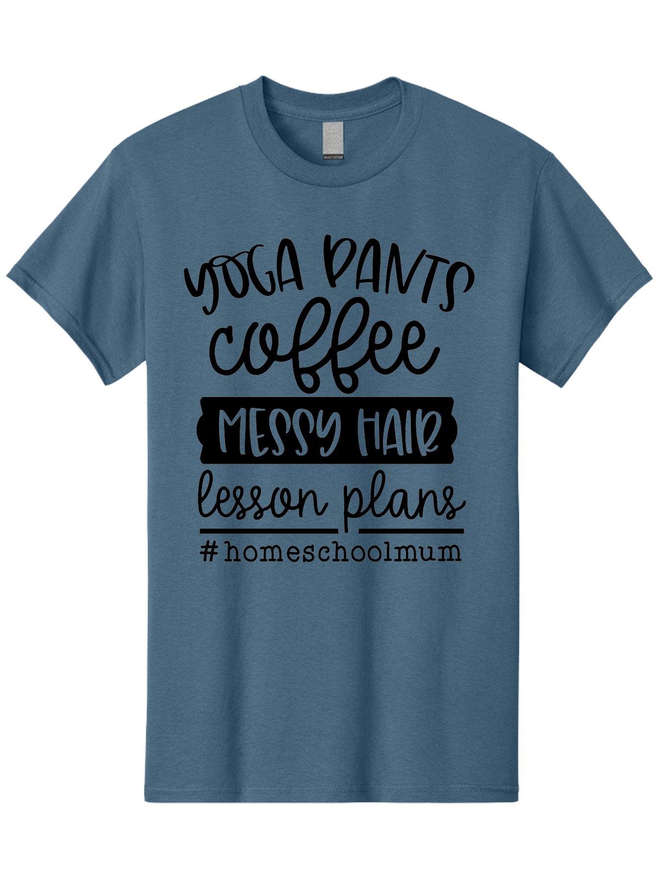 Homeschoolmum Men'S Graphic Tee, 100% Cotton, Comfortable Casual Summer Wear, Machine Washable, Homeschool Mom Lifestyle, Yoga Pants, Coffee, Messy Hair, Lesson Plans, Homeschooling, Mom Life, Parenting, Education, Teaching Aab400 5