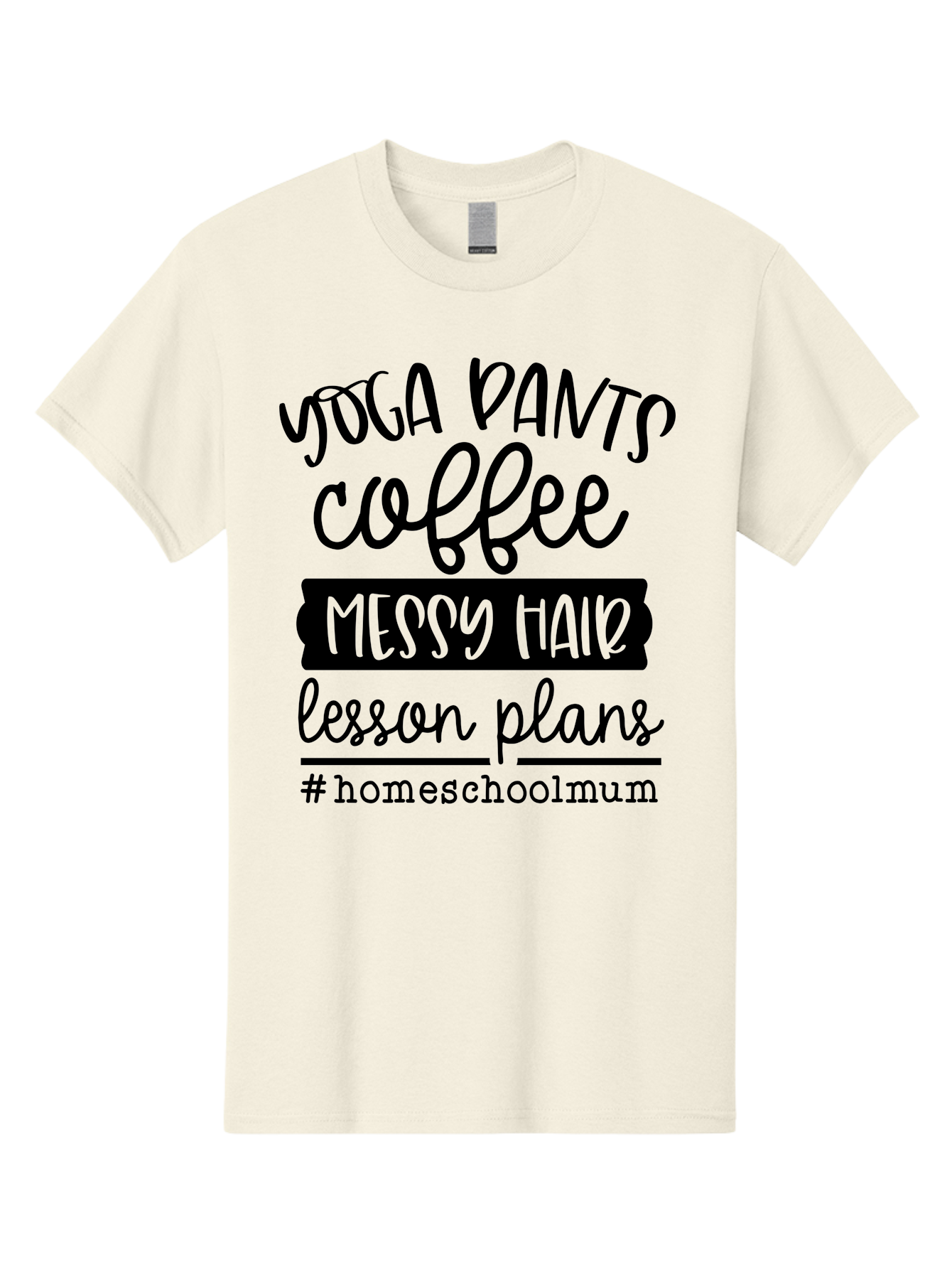 Homeschoolmum Men'S Graphic Tee, 100% Cotton, Comfortable Casual Summer Wear, Machine Washable, Homeschool Mom Lifestyle, Yoga Pants, Coffee, Messy Hair, Lesson Plans, Homeschooling, Mom Life, Parenting, Education, Teaching Aab400 19