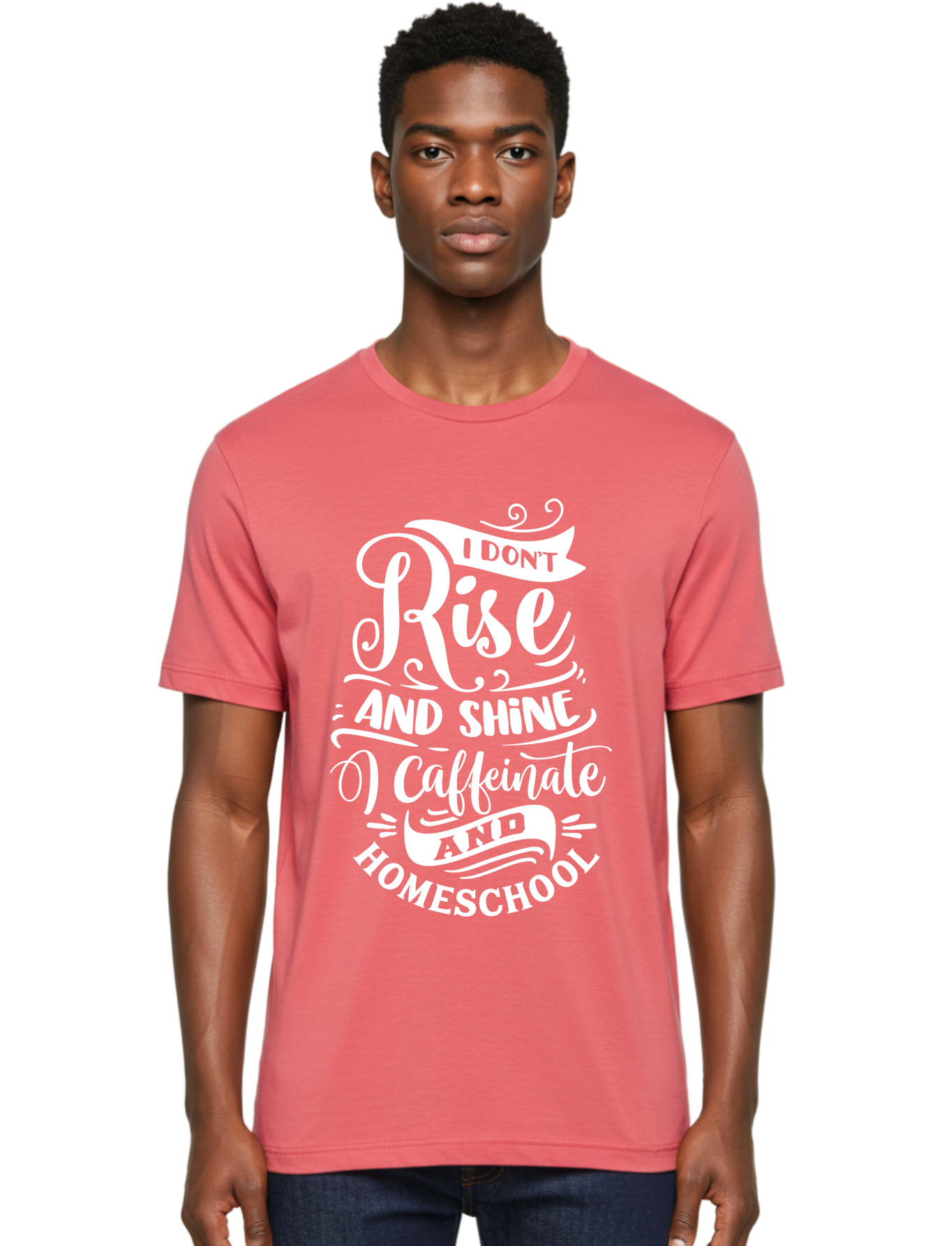 I-Don-T-Rise-And-Shine-I-Caffeinate-And-Homeschool Men'S Graphic Tee, 100% Cotton, Comfortable Casual Summer Wear, Machine Washable, Homeschooling Humor, Funny Homeschool Quotes, Coffee Fueled, Caffeinated Homeschooler, Parenting Memes, Aab402 6