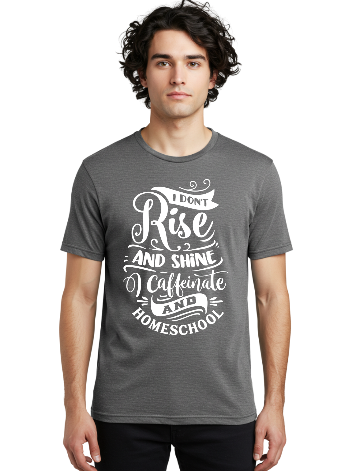 I-Don-T-Rise-And-Shine-I-Caffeinate-And-Homeschool Men'S Graphic Tee, 100% Cotton, Comfortable Casual Summer Wear, Machine Washable, Homeschooling Humor, Funny Homeschool Quotes, Coffee Fueled, Caffeinated Homeschooler, Parenting Memes, Aab402 14