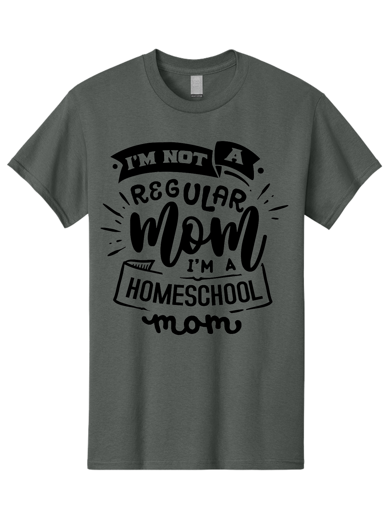 I-M-Not-A-Regular-Mom-I-M-A-Homeschool-Mom-1 Men'S Graphic Tee, 100% Cotton, Comfortable Casual Summer Wear, Machine Washable, Homeschool Mom, Proud Mom, Alternative Education, Parenting Quote, Inspirational Quote, Mom Life, Homeschooling, Aab403 3