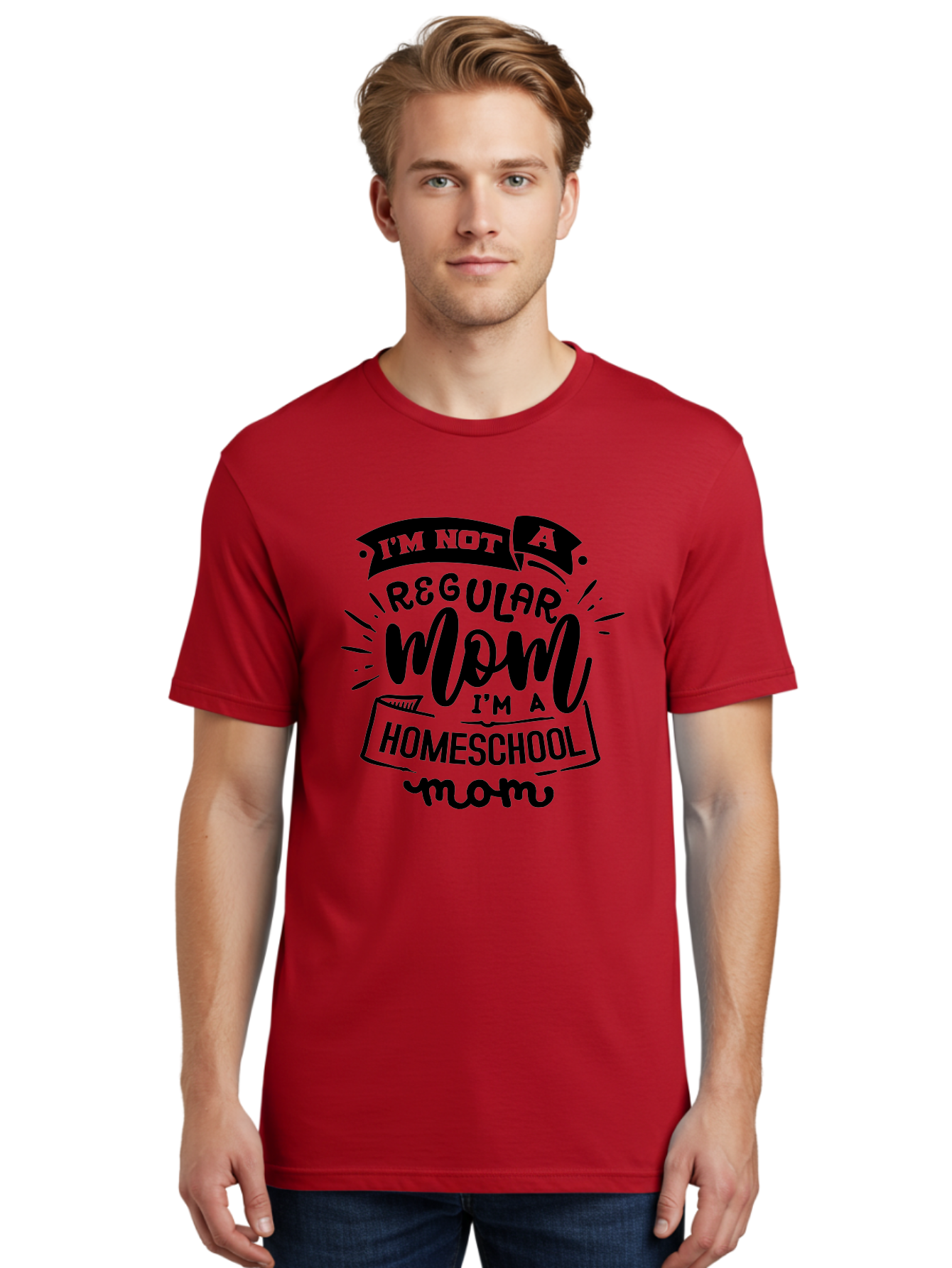 I-M-Not-A-Regular-Mom-I-M-A-Homeschool-Mom-1 Men'S Graphic Tee, 100% Cotton, Comfortable Casual Summer Wear, Machine Washable, Homeschool Mom, Proud Mom, Alternative Education, Parenting Quote, Inspirational Quote, Mom Life, Homeschooling, Aab403 30