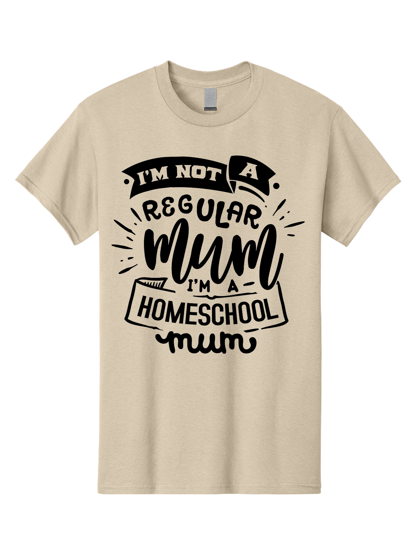 I-M-Not-A-Regular-Mum-I-M-A-Homeschool-Mum-1 Men'S Graphic Tee, 100% Cotton, Comfortable Casual Summer Wear, Machine Washable, Homeschool Mom, Proud Parent, Education At Home, Mom Life, Homeschooling Journey, Alternative Education, Aab405 3