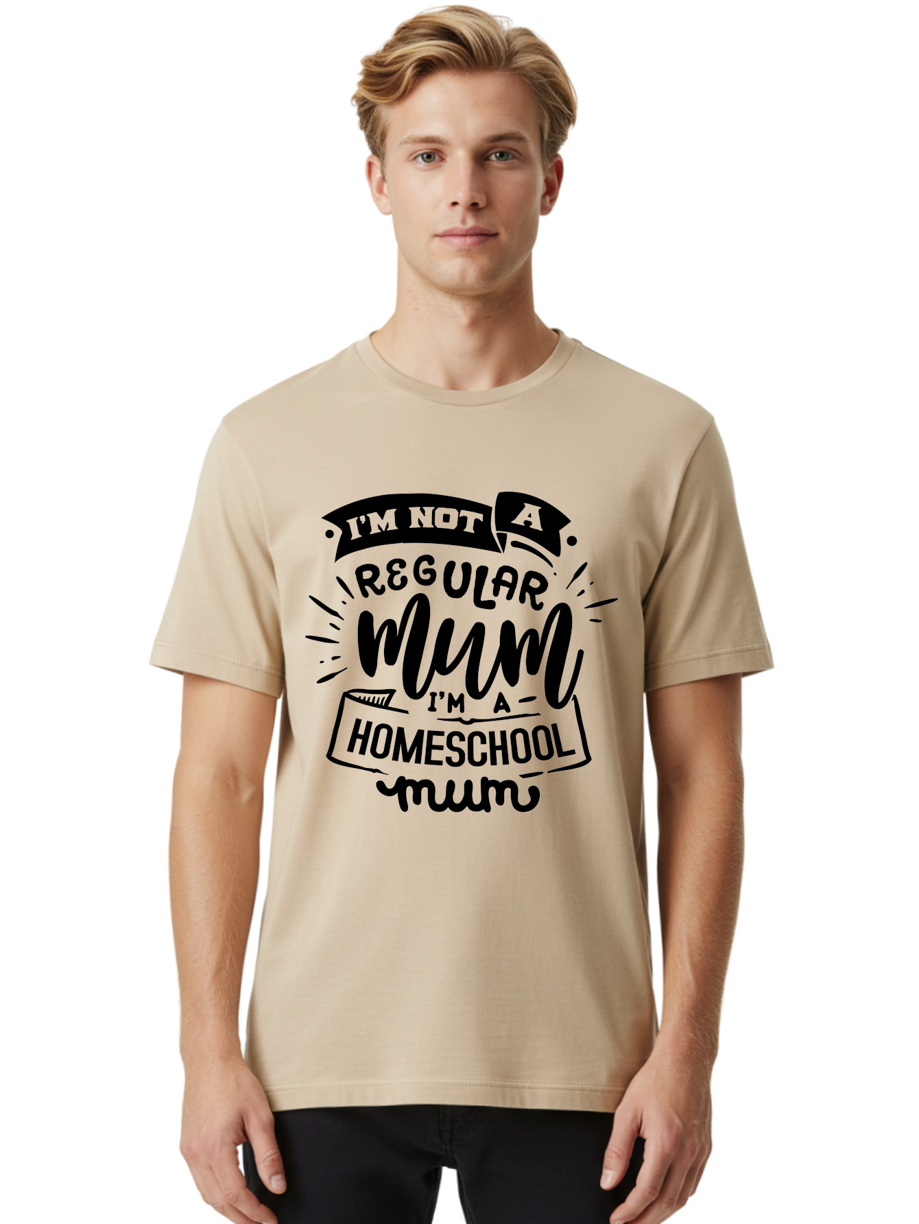 I-M-Not-A-Regular-Mum-I-M-A-Homeschool-Mum-1 Men'S Graphic Tee, 100% Cotton, Comfortable Casual Summer Wear, Machine Washable, Homeschool Mom, Proud Parent, Education At Home, Mom Life, Homeschooling Journey, Alternative Education, Aab405 4