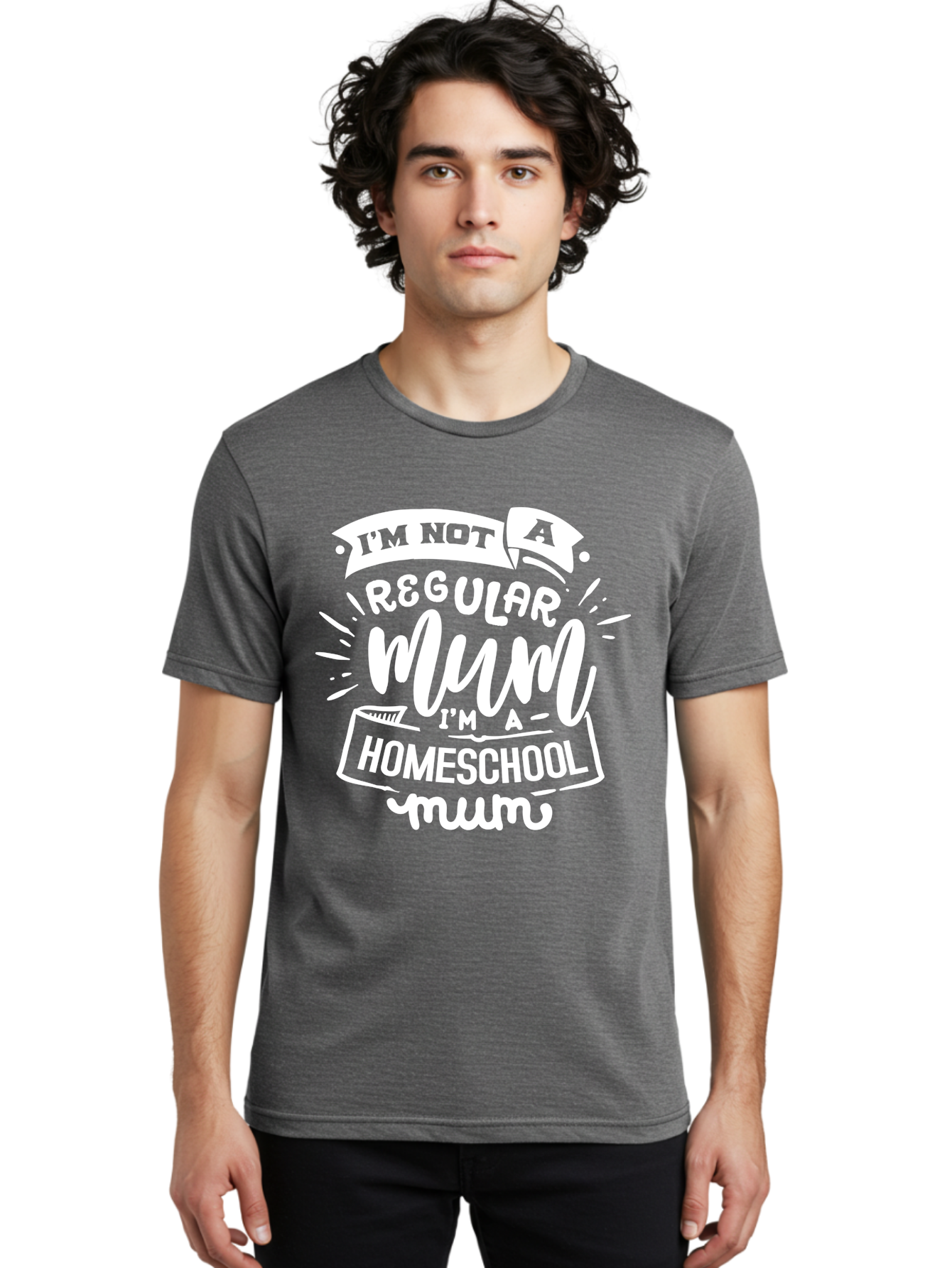 I-M-Not-A-Regular-Mum-I-M-A-Homeschool-Mum Men'S Graphic Tee, 100% Cotton, Comfortable Casual Summer Wear, Machine Washable, Homeschool Mom, Proud Parent, Alternative Education, Mom Life, Homeschooling, Parenting Tips, Education At Home, Aab406 8