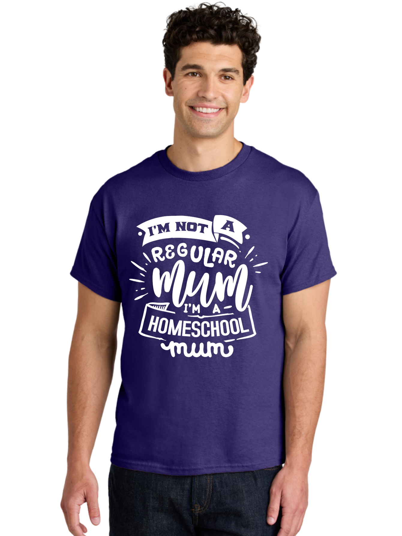 I-M-Not-A-Regular-Mum-I-M-A-Homeschool-Mum Men'S Graphic Tee, 100% Cotton, Comfortable Casual Summer Wear, Machine Washable, Homeschool Mom, Proud Parent, Alternative Education, Mom Life, Homeschooling, Parenting Tips, Education At Home, Aab406 4