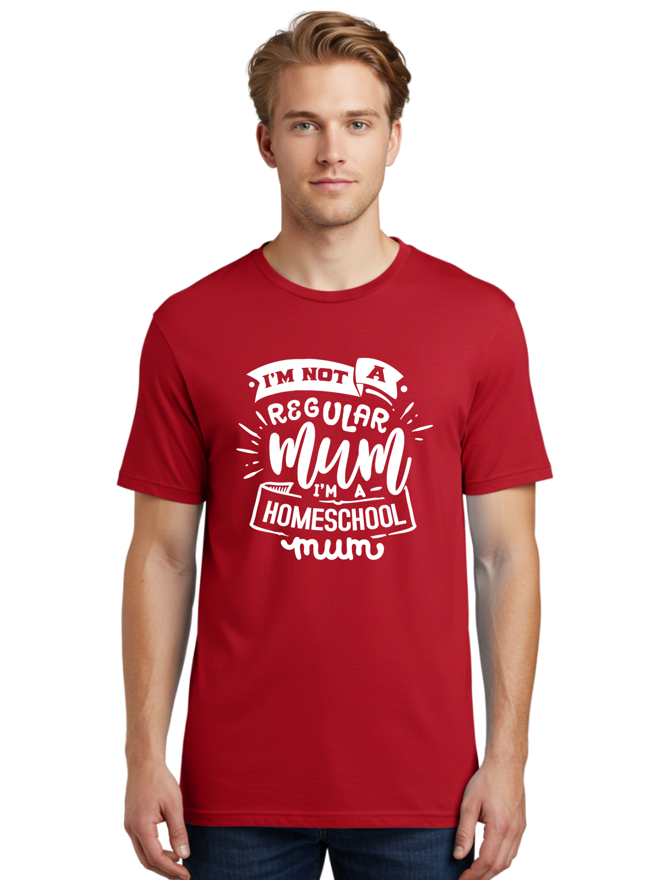 I-M-Not-A-Regular-Mum-I-M-A-Homeschool-Mum Men'S Graphic Tee, 100% Cotton, Comfortable Casual Summer Wear, Machine Washable, Homeschool Mom, Proud Parent, Alternative Education, Mom Life, Homeschooling, Parenting Tips, Education At Home, Aab406 26