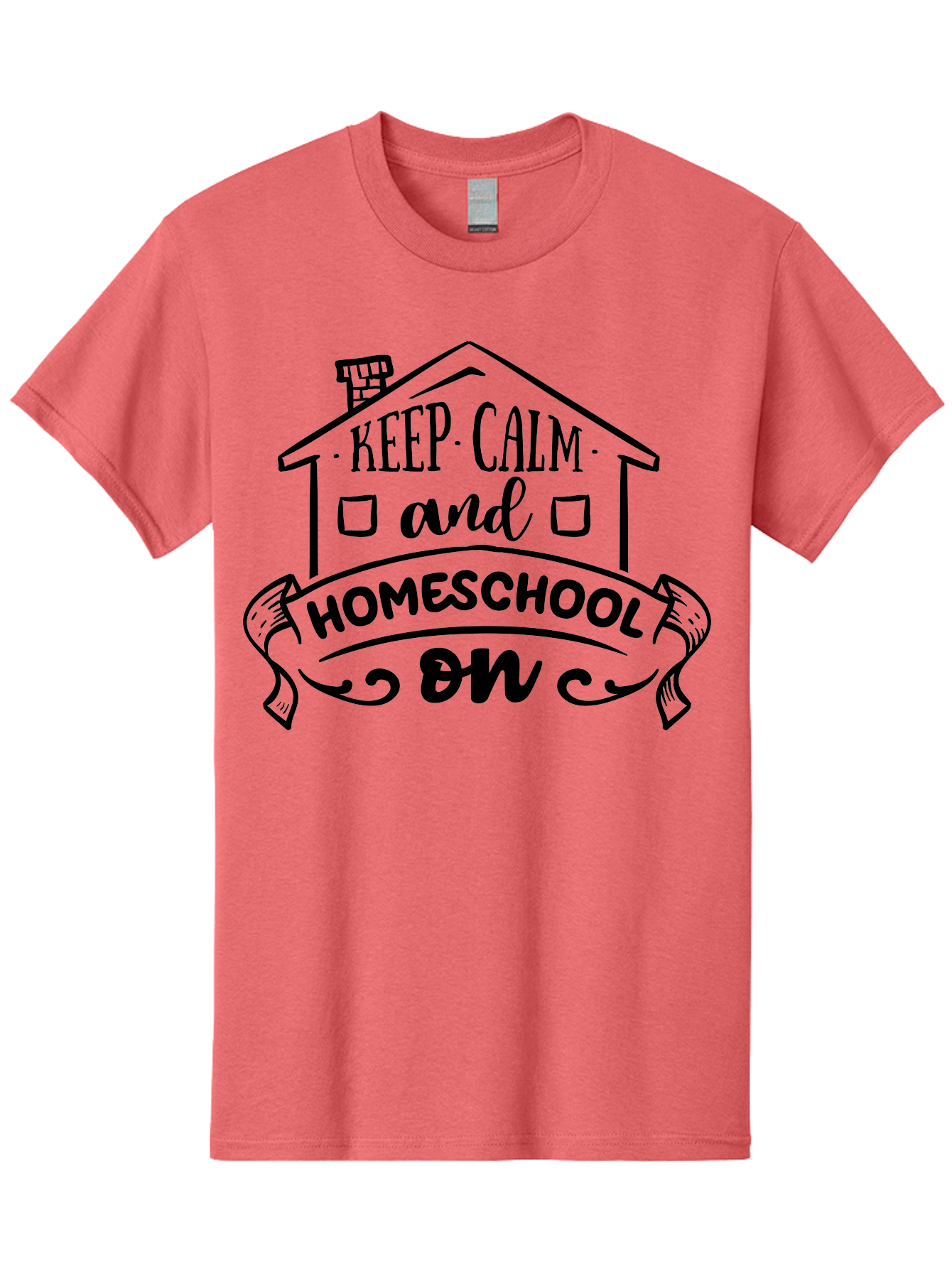 Keep-Calm-And-Homeschool-On-1 Men'S Graphic Tee, 100% Cotton, Comfortable Casual Summer Wear, Machine Washable, Homeschooling Inspiration, Keep Calm, Homeschool On, Home Education, Personalized Learning, Alternative Education, Family Learning, Aab407 3