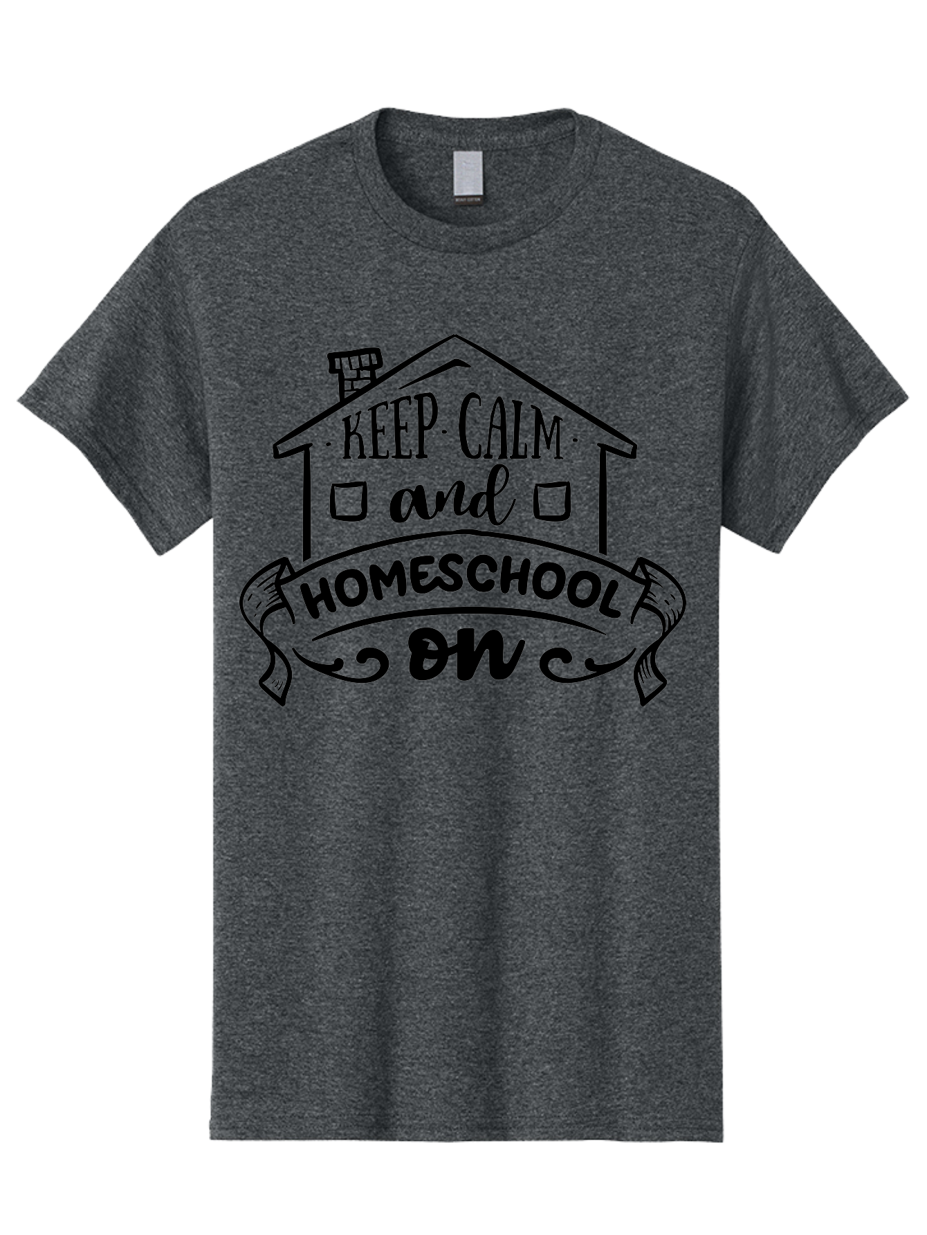 Keep-Calm-And-Homeschool-On-1 Men'S Graphic Tee, 100% Cotton, Comfortable Casual Summer Wear, Machine Washable, Homeschooling Inspiration, Keep Calm, Homeschool On, Home Education, Personalized Learning, Alternative Education, Family Learning, Aab407 17