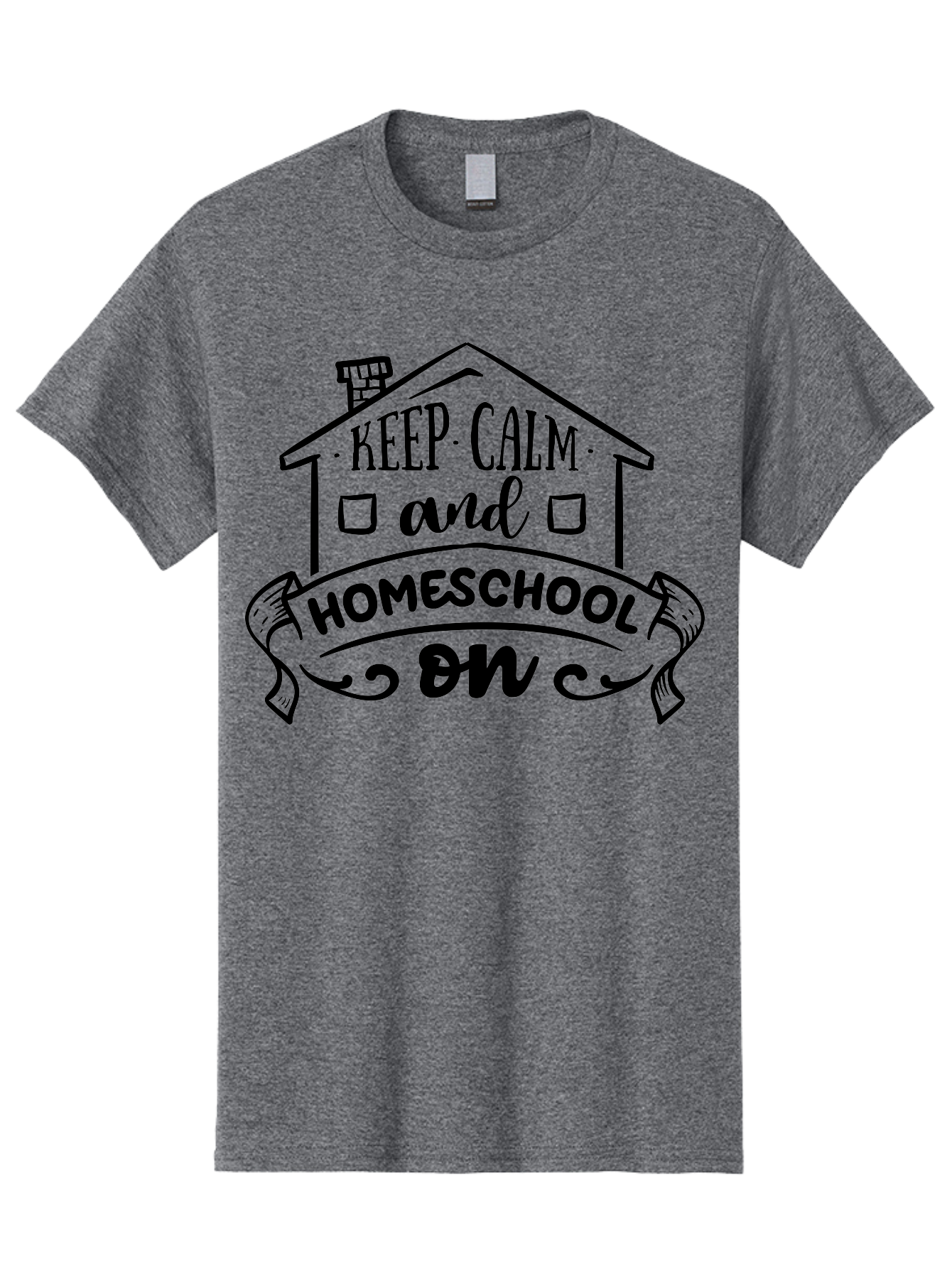 Keep-Calm-And-Homeschool-On-1 Men'S Graphic Tee, 100% Cotton, Comfortable Casual Summer Wear, Machine Washable, Homeschooling Inspiration, Keep Calm, Homeschool On, Home Education, Personalized Learning, Alternative Education, Family Learning, Aab407 25