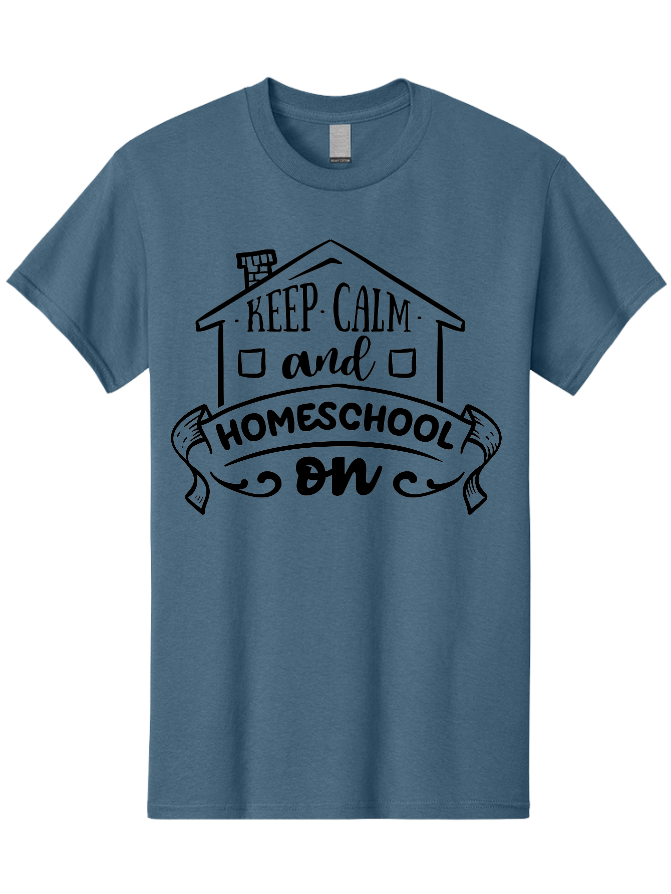 Keep-Calm-And-Homeschool-On-1 Men'S Graphic Tee, 100% Cotton, Comfortable Casual Summer Wear, Machine Washable, Homeschooling Inspiration, Keep Calm, Homeschool On, Home Education, Personalized Learning, Alternative Education, Family Learning, Aab407 7