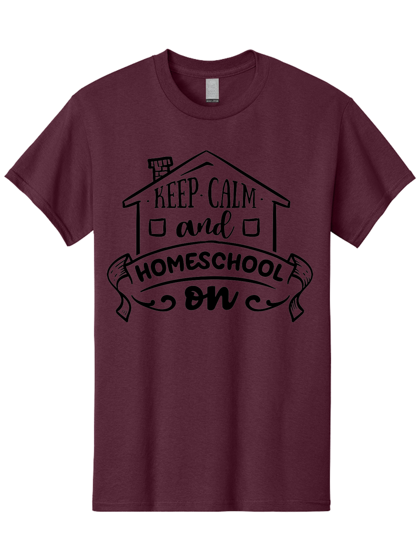 Keep-Calm-And-Homeschool-On-1 Men'S Graphic Tee, 100% Cotton, Comfortable Casual Summer Wear, Machine Washable, Homeschooling Inspiration, Keep Calm, Homeschool On, Home Education, Personalized Learning, Alternative Education, Family Learning, Aab407 27