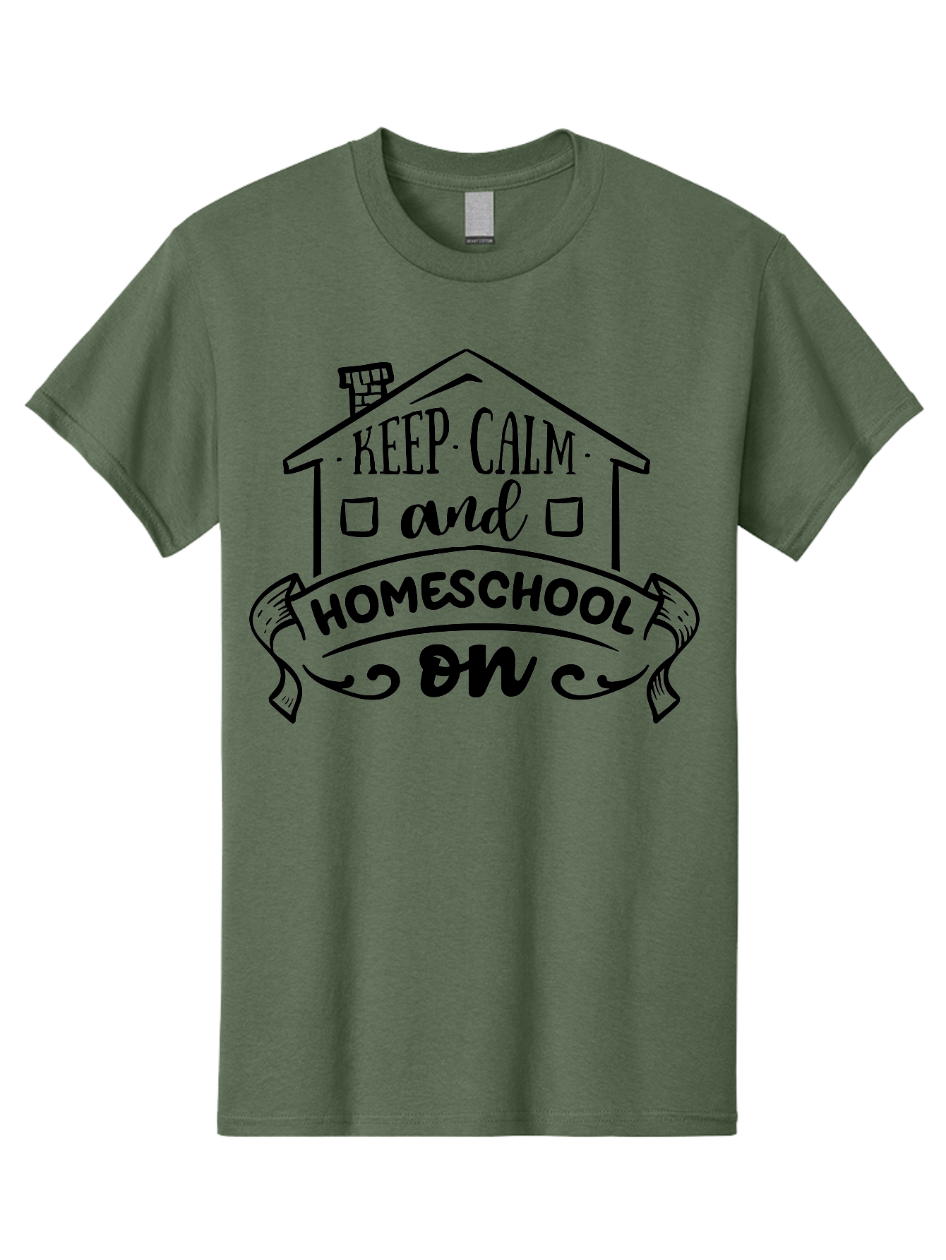 Keep-Calm-And-Homeschool-On-1 Men'S Graphic Tee, 100% Cotton, Comfortable Casual Summer Wear, Machine Washable, Homeschooling Inspiration, Keep Calm, Homeschool On, Home Education, Personalized Learning, Alternative Education, Family Learning, Aab407 13