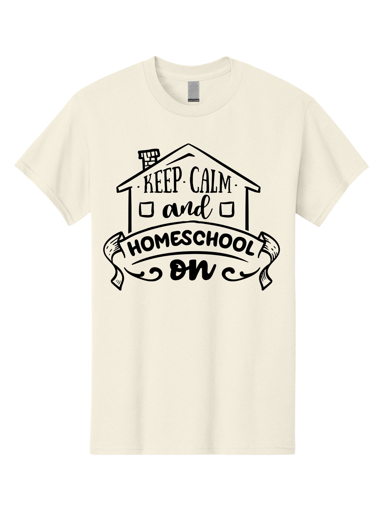 Keep-Calm-And-Homeschool-On-1 Men'S Graphic Tee, 100% Cotton, Comfortable Casual Summer Wear, Machine Washable, Homeschooling Inspiration, Keep Calm, Homeschool On, Home Education, Personalized Learning, Alternative Education, Family Learning, Aab407 29