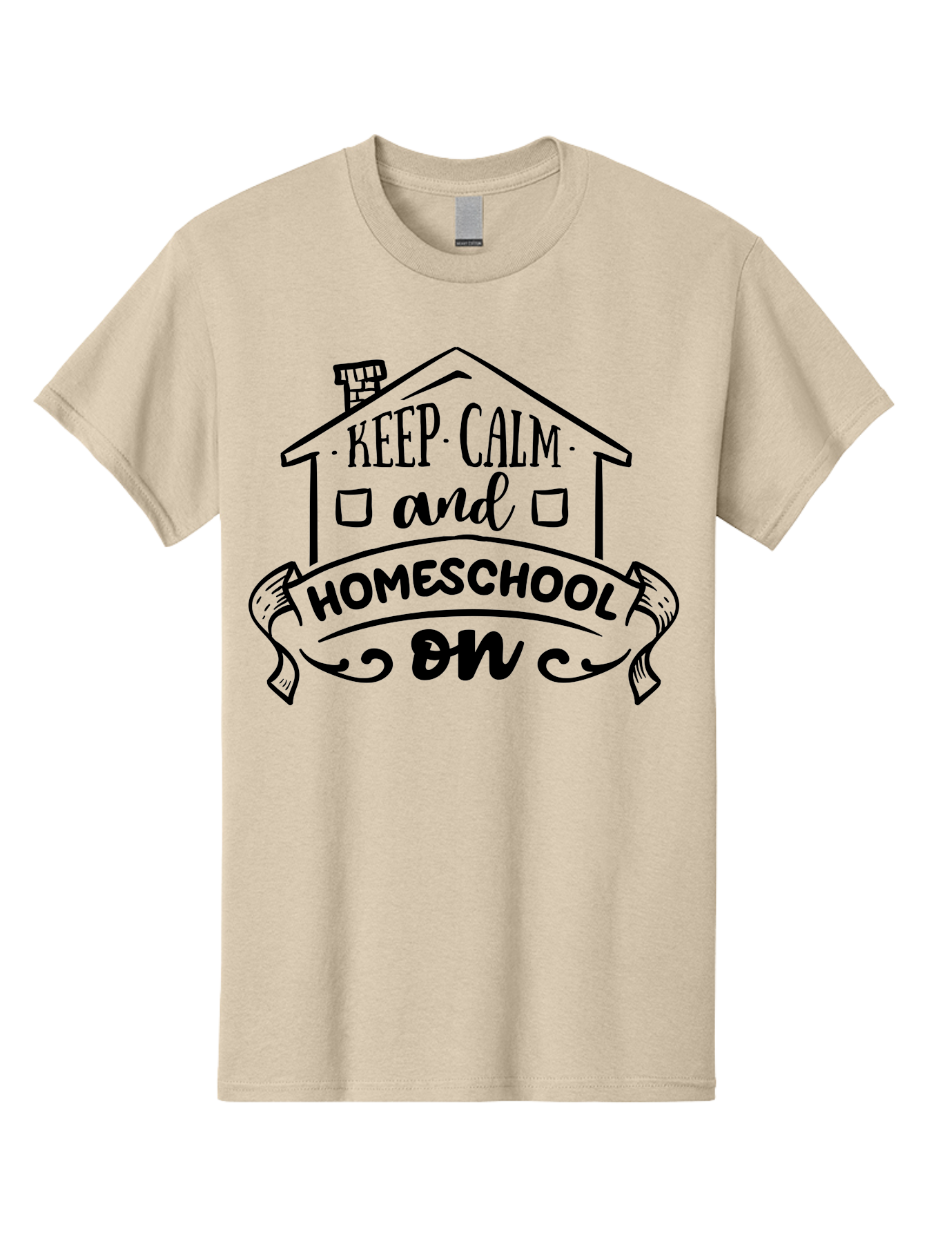 Keep-Calm-And-Homeschool-On-1 Men'S Graphic Tee, 100% Cotton, Comfortable Casual Summer Wear, Machine Washable, Homeschooling Inspiration, Keep Calm, Homeschool On, Home Education, Personalized Learning, Alternative Education, Family Learning, Aab407 15