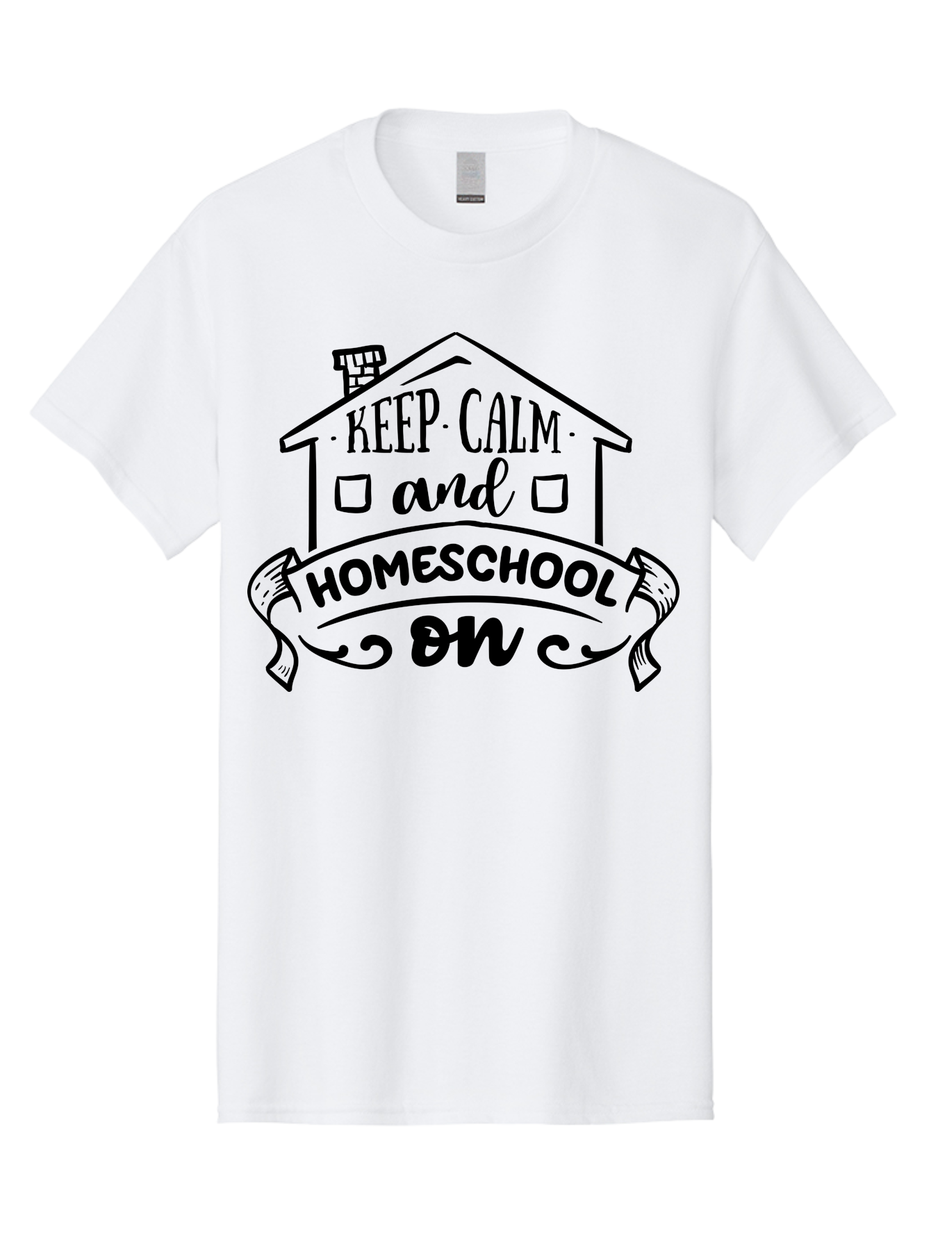 Keep-Calm-And-Homeschool-On-1 Men'S Graphic Tee, 100% Cotton, Comfortable Casual Summer Wear, Machine Washable, Homeschooling Inspiration, Keep Calm, Homeschool On, Home Education, Personalized Learning, Alternative Education, Family Learning, Aab407 21