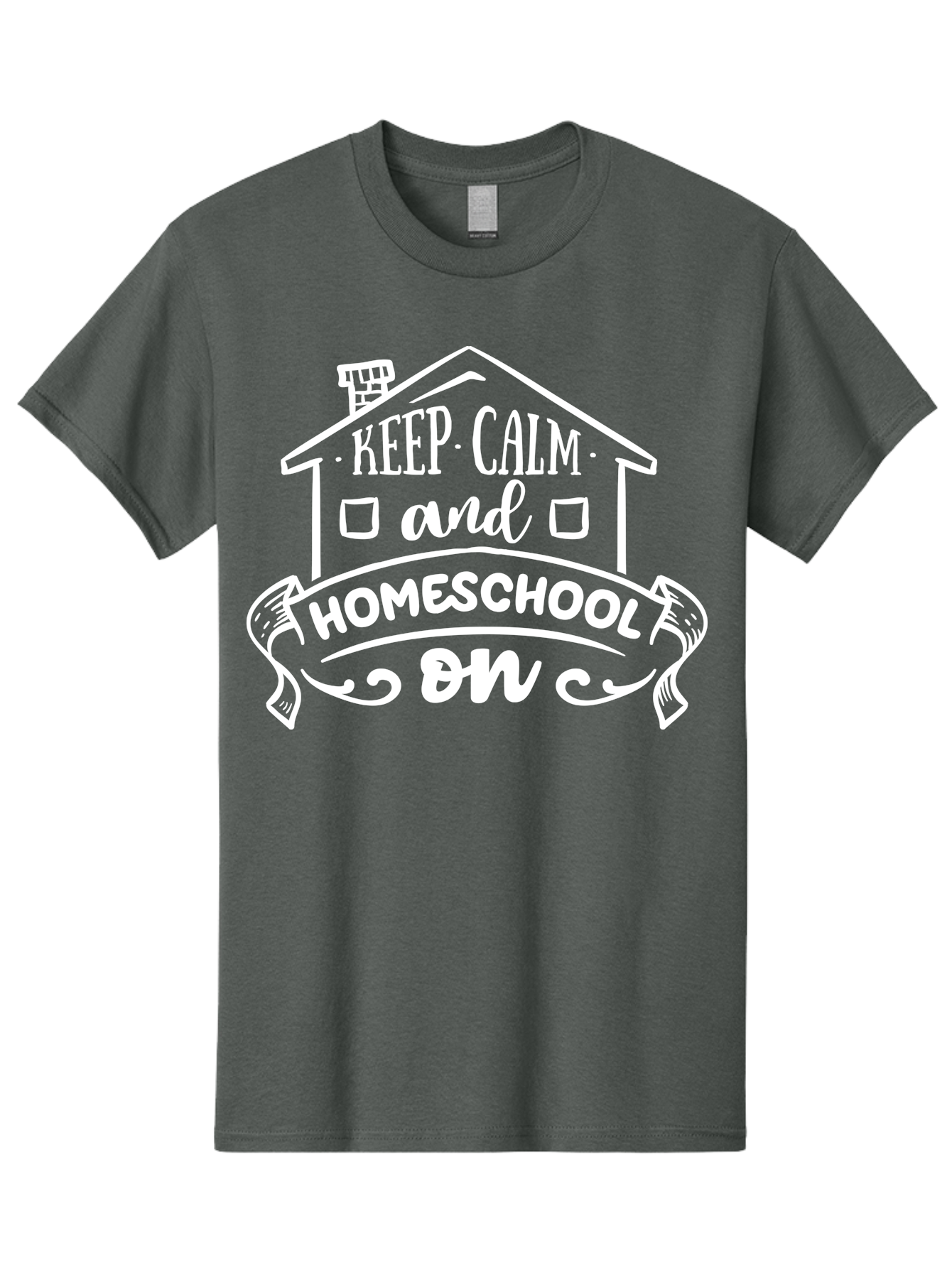 Keep-Calm-And-Homeschool-On Men'S Graphic Tee, 100% Cotton, Comfortable Casual Summer Wear, Machine Washable, Homeschooling, Homeschool, Keep Calm, Homeschool On, Alternative Education, Home Education, Learning At Home, Family Education, Aab408 19