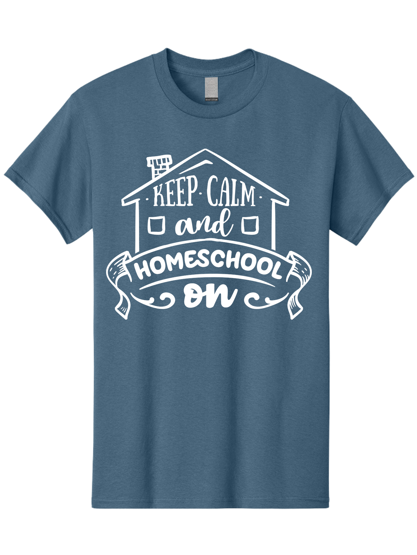 Keep-Calm-And-Homeschool-On Men'S Graphic Tee, 100% Cotton, Comfortable Casual Summer Wear, Machine Washable, Homeschooling, Homeschool, Keep Calm, Homeschool On, Alternative Education, Home Education, Learning At Home, Family Education, Aab408 13