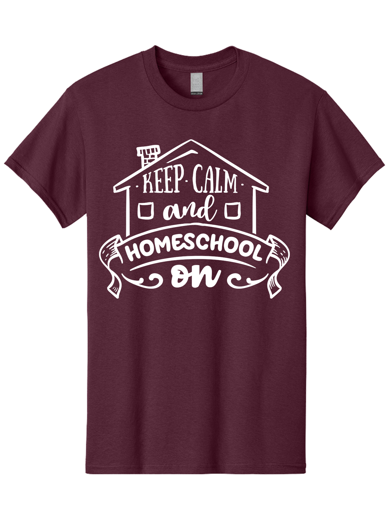 Keep-Calm-And-Homeschool-On Men'S Graphic Tee, 100% Cotton, Comfortable Casual Summer Wear, Machine Washable, Homeschooling, Homeschool, Keep Calm, Homeschool On, Alternative Education, Home Education, Learning At Home, Family Education, Aab408 3
