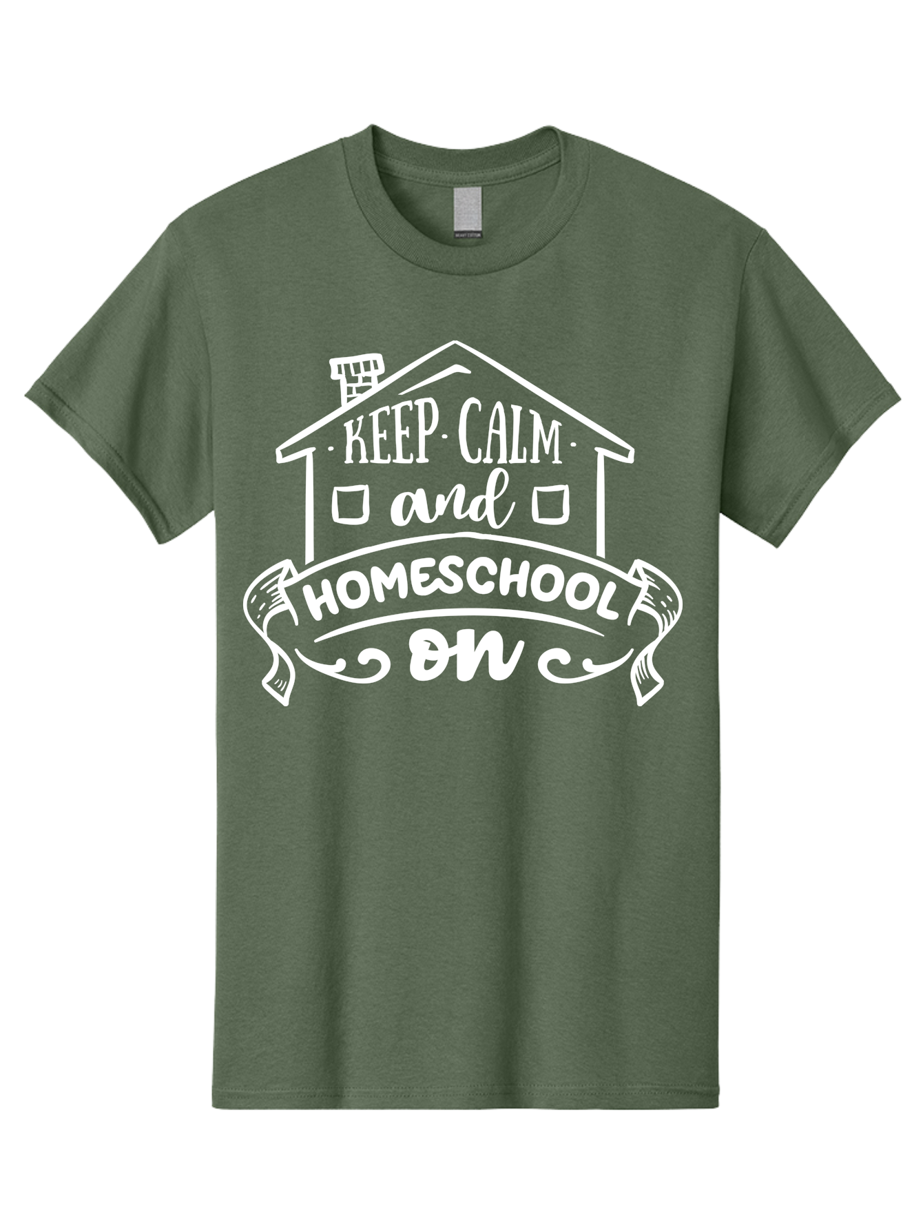 Keep-Calm-And-Homeschool-On Men'S Graphic Tee, 100% Cotton, Comfortable Casual Summer Wear, Machine Washable, Homeschooling, Homeschool, Keep Calm, Homeschool On, Alternative Education, Home Education, Learning At Home, Family Education, Aab408 23