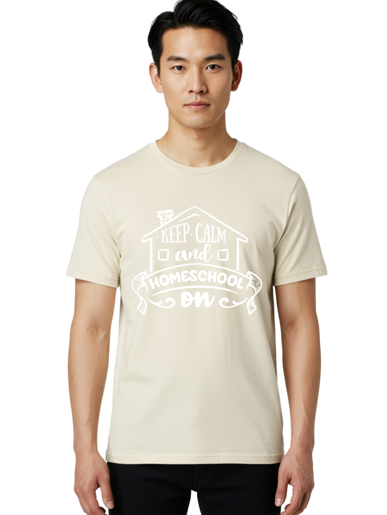 Keep-Calm-And-Homeschool-On Men'S Graphic Tee, 100% Cotton, Comfortable Casual Summer Wear, Machine Washable, Homeschooling, Homeschool, Keep Calm, Homeschool On, Alternative Education, Home Education, Learning At Home, Family Education, Aab408 26