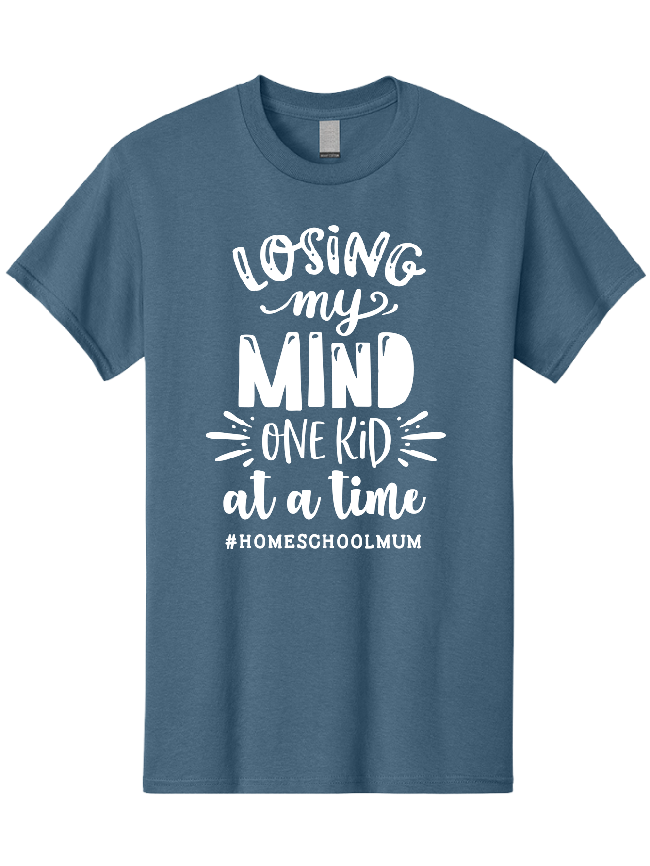 Losing-My-Mind-One-Kid-At-A-Time Men'S Graphic Tee, 100% Cotton, Comfortable Casual Summer Wear, Machine Washable, Homeschool Mom, Parenting Struggles, Humorous Quote, Motherhood Challenges, Parenting Life Aab411 11