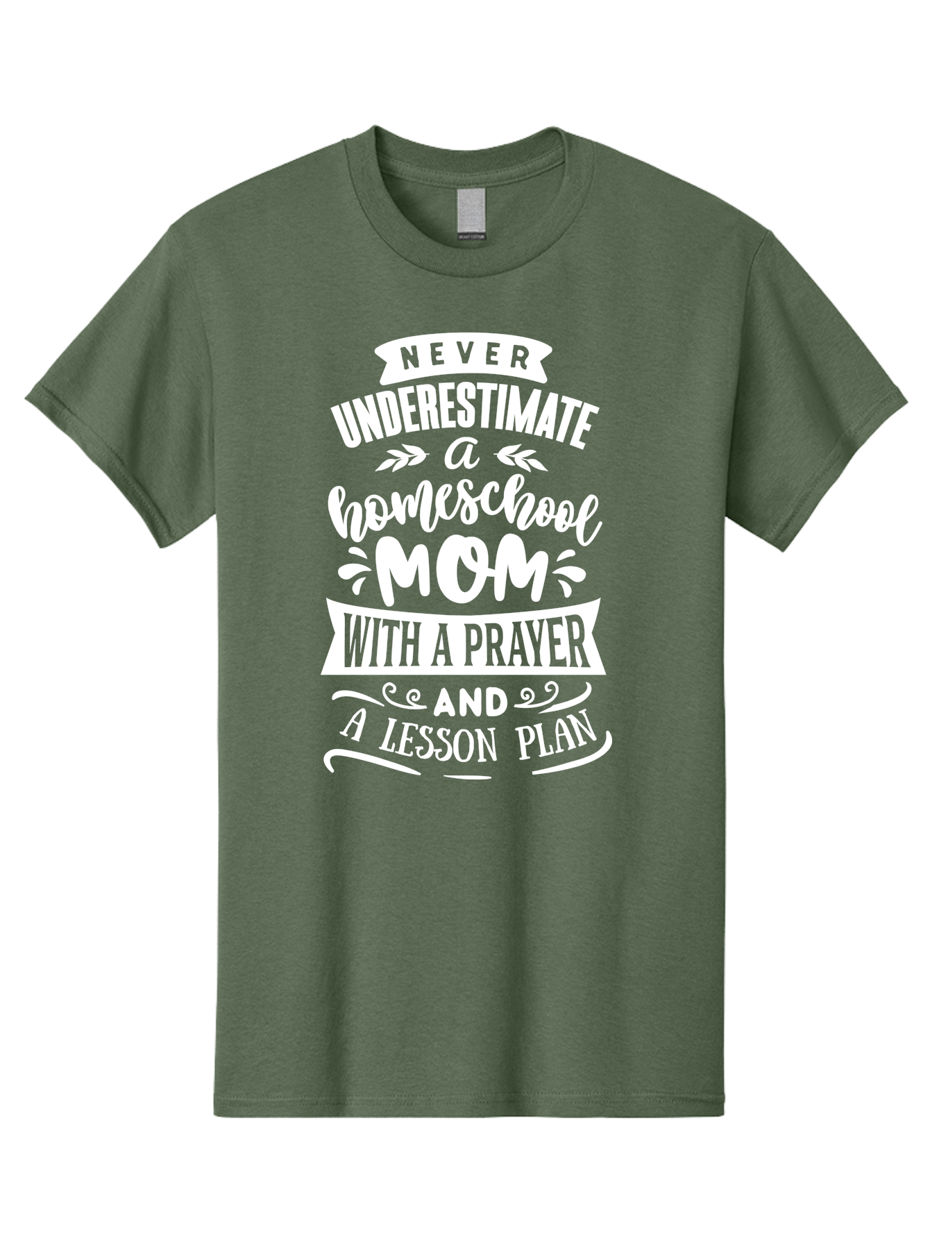 Never-Underestimate-Homeschool-Mom Men'S Graphic Tee, 100% Cotton, Comfortable Casual Summer Wear, Machine Washable, Homeschool Mom, Inspirational Quote, Motivational Message, Lesson Plan, Prayer, Homeschooling, Motherhood, Education, Aab413 19
