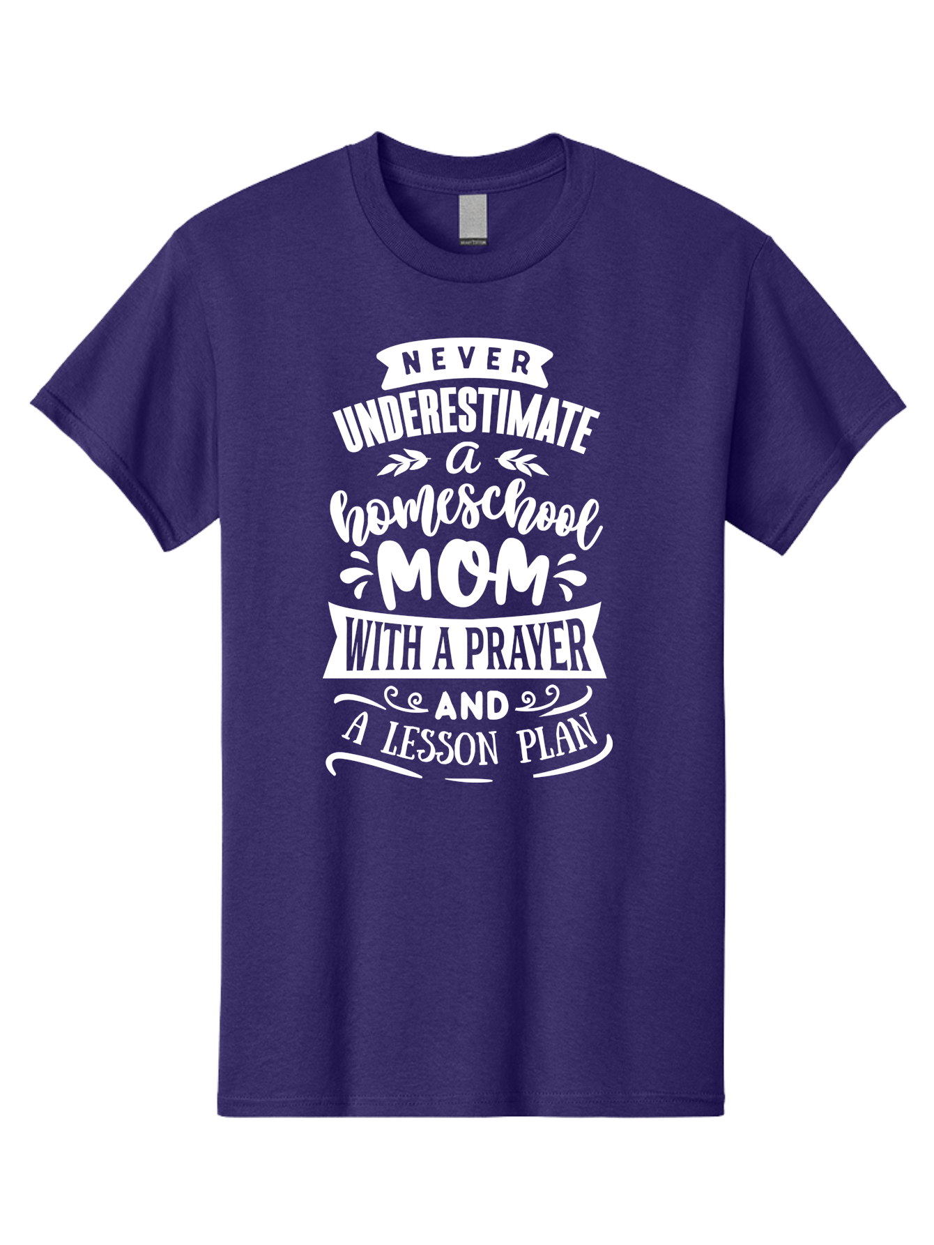 Never-Underestimate-Homeschool-Mom Men'S Graphic Tee, 100% Cotton, Comfortable Casual Summer Wear, Machine Washable, Homeschool Mom, Inspirational Quote, Motivational Message, Lesson Plan, Prayer, Homeschooling, Motherhood, Education, Aab413 5