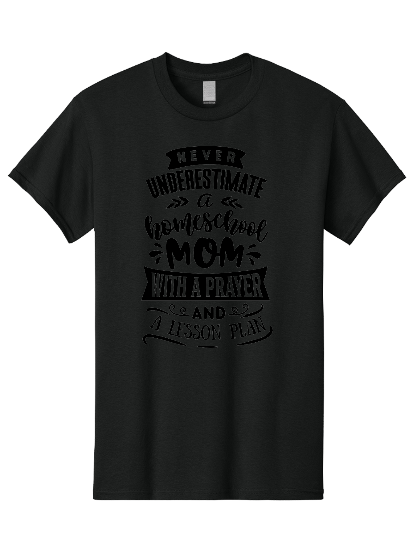 Never-Underestimate-Mom Men'S Graphic Tee, 100% Cotton, Comfortable Casual Summer Wear, Machine Washable, Homeschool Mom, Inspirational Quote, Motivational Phrase, Homeschooling, Prayer, Lesson Plan, Strong Mother, Dedicated Educator, Aab415 3