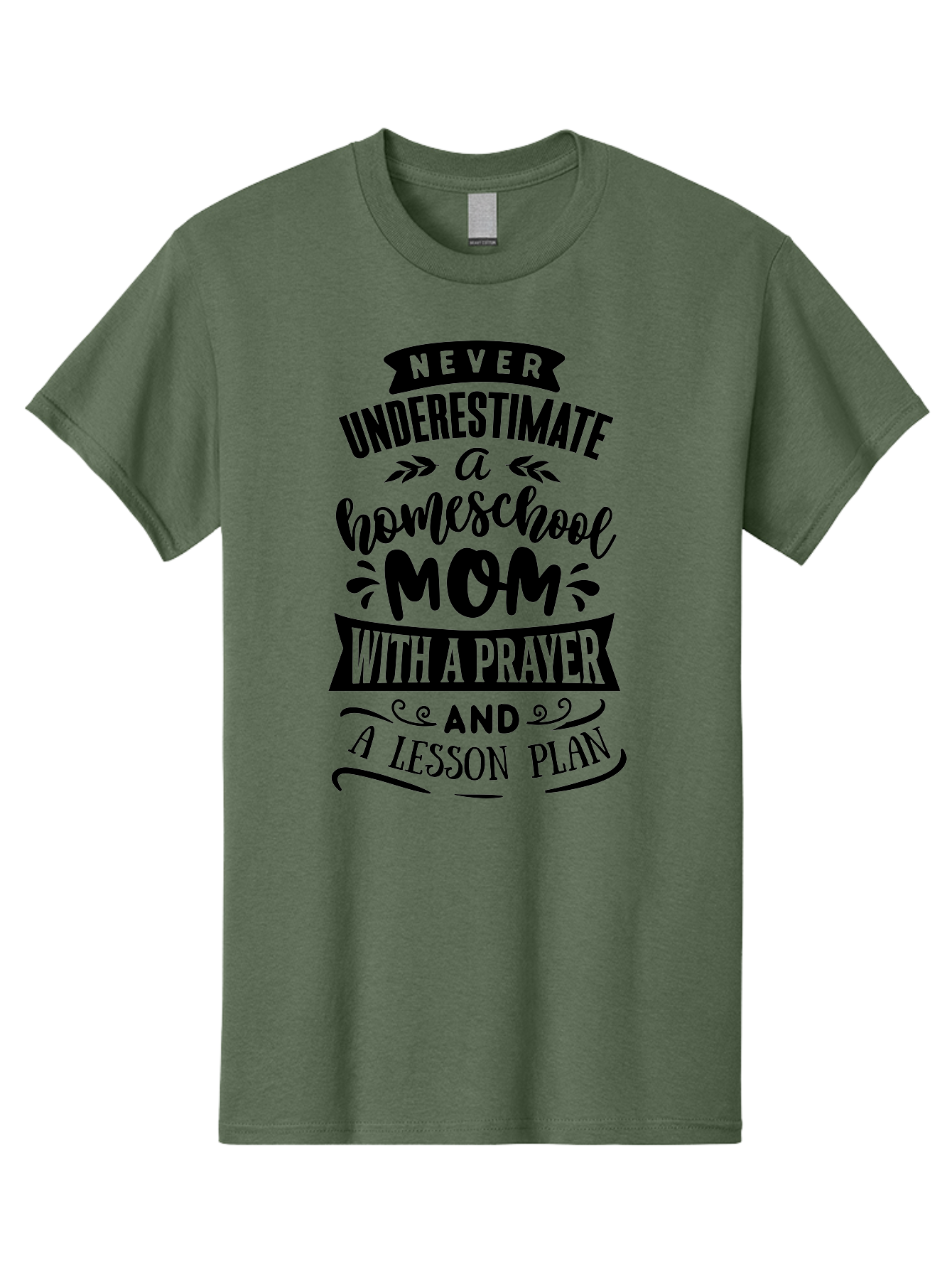 Never-Underestimate-Mom Men'S Graphic Tee, 100% Cotton, Comfortable Casual Summer Wear, Machine Washable, Homeschool Mom, Inspirational Quote, Motivational Phrase, Homeschooling, Prayer, Lesson Plan, Strong Mother, Dedicated Educator, Aab415 17