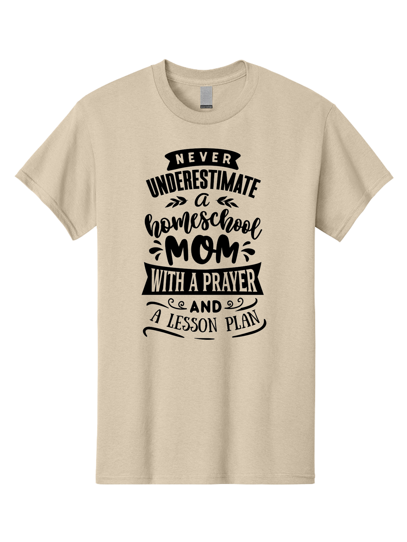 Never-Underestimate-Mom Men'S Graphic Tee, 100% Cotton, Comfortable Casual Summer Wear, Machine Washable, Homeschool Mom, Inspirational Quote, Motivational Phrase, Homeschooling, Prayer, Lesson Plan, Strong Mother, Dedicated Educator, Aab415 5