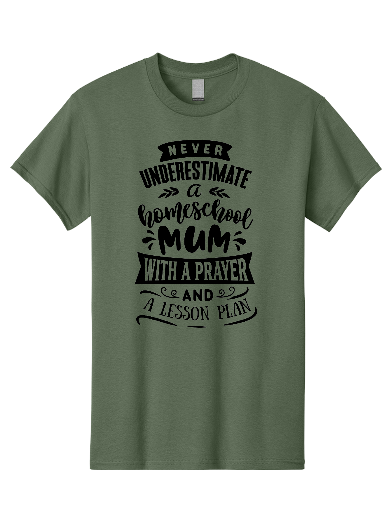 Never-Underestimate-Mum Men'S Graphic Tee, 100% Cotton, Comfortable Casual Summer Wear, Machine Washable, Homeschool Mom, Inspirational Quote, Motivational Message, Teaching Mom, Lesson Plan, Prayer, Homeschooling, Parenting, Education, Faith Aab416 3