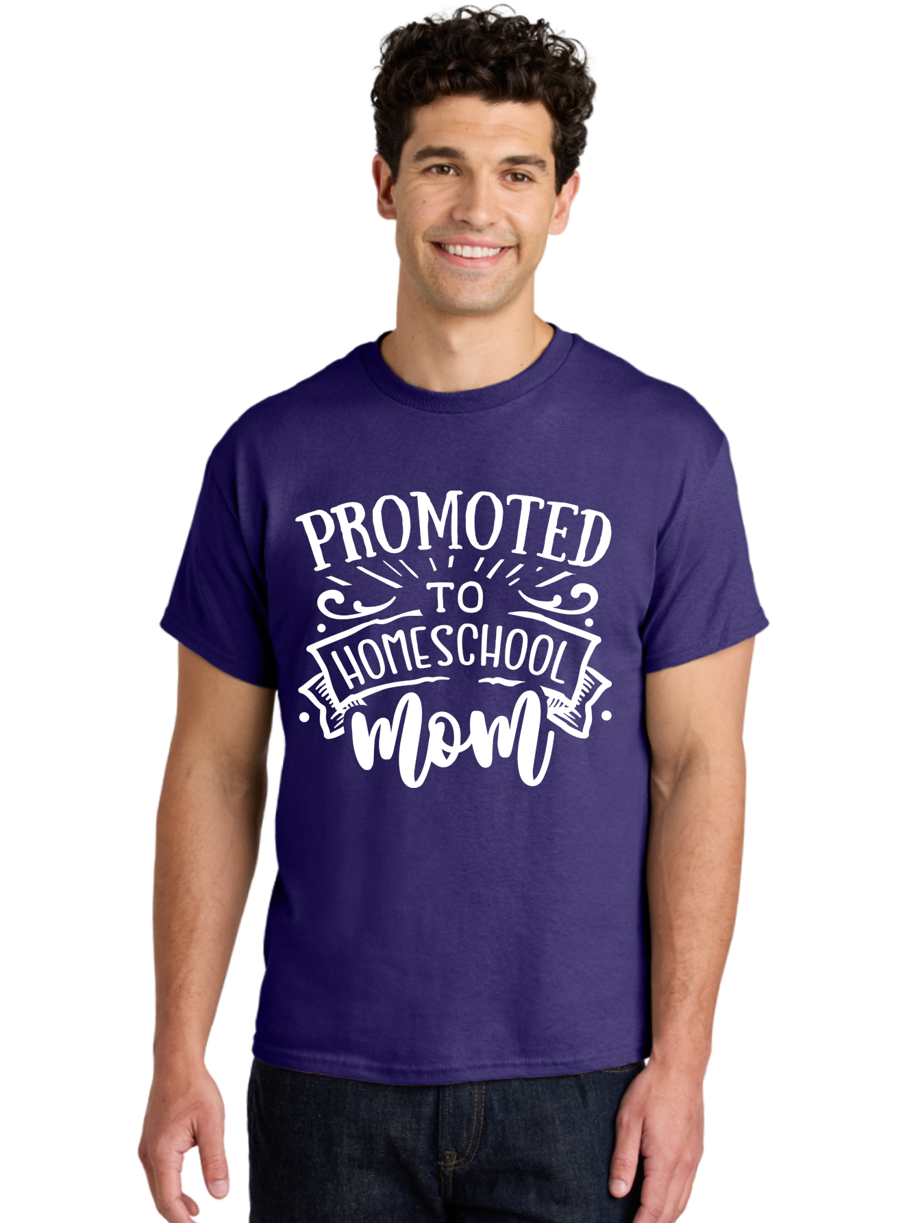 Promoted-To-Homeschool-Mom Men'S Graphic Tee, 100% Cotton, Comfortable Casual Summer Wear, Machine Washable, Homeschool Mom, Education At Home, Parenting Journey, Alternative Schooling, Mom Life, Family Learning, Personalized Education, Aab418 22