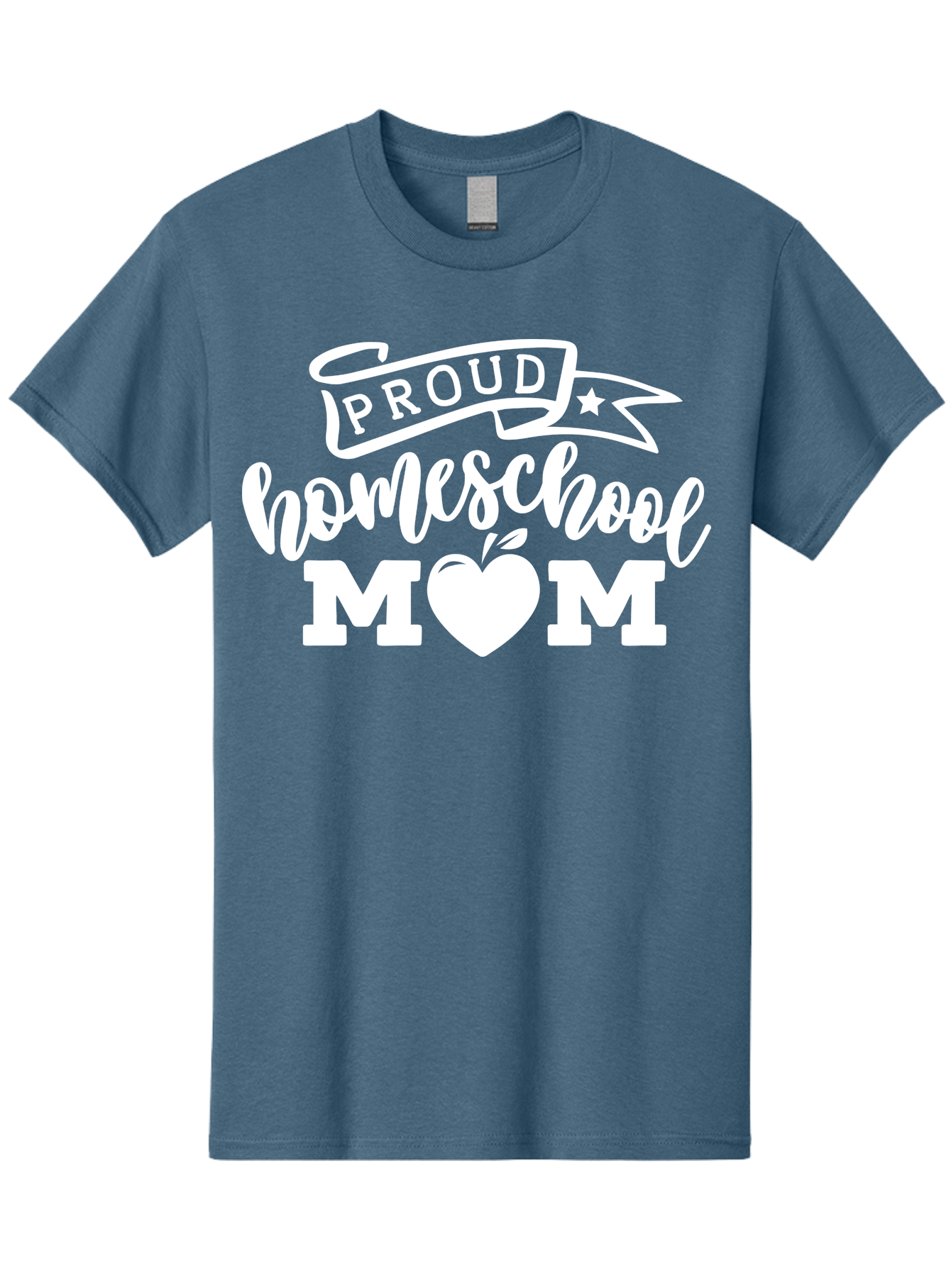Proud-Homeschool-Mom-1 Men'S Graphic Tee, 100% Cotton, Comfortable Casual Summer Wear, Machine Washable, Homeschool Mom Graphic, Proud Parent, Apple Heart Symbol, Education, Parenting, Inspirational Quote, Homeschooling, Motherhood, Aab421 25