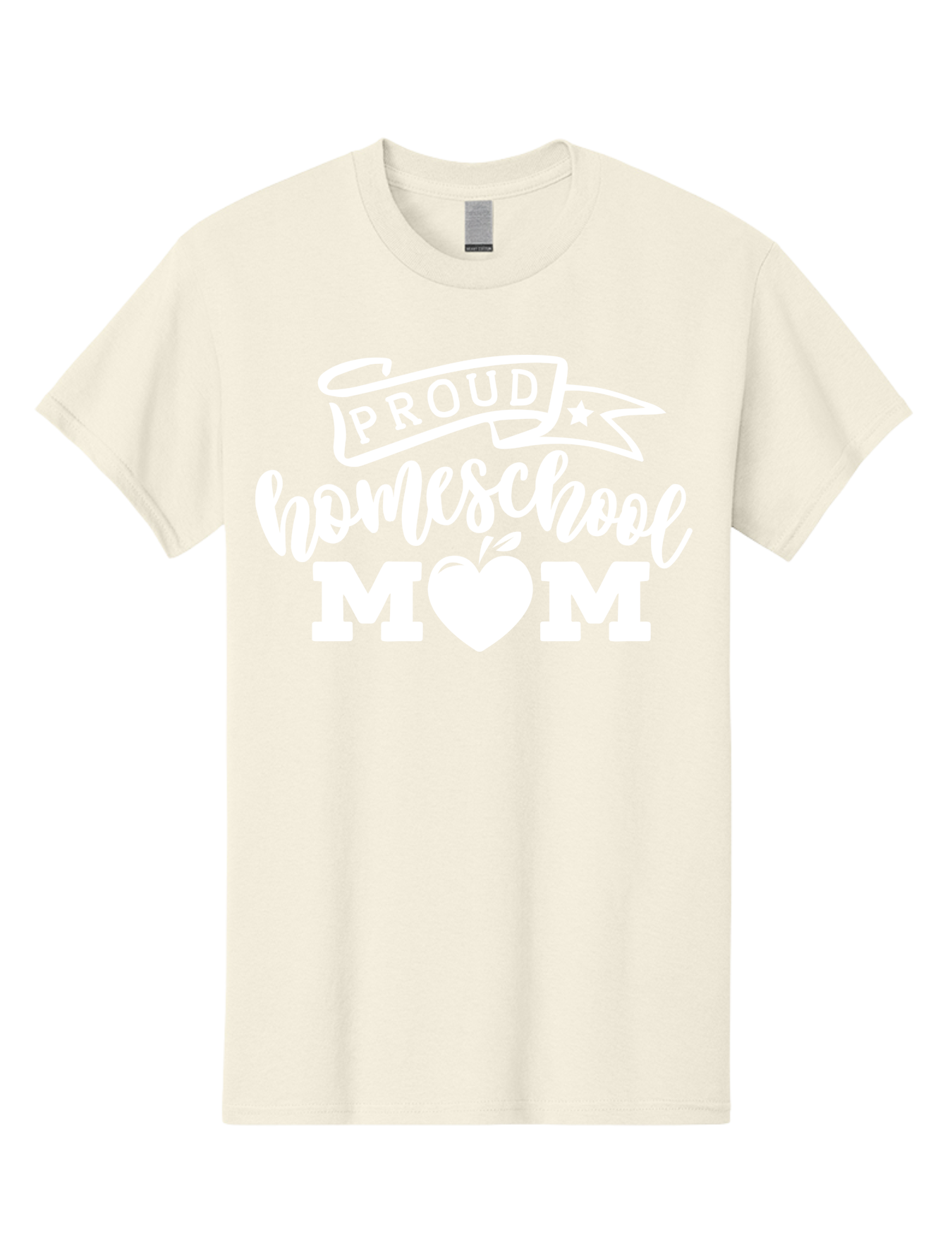 Proud-Homeschool-Mom-1 Men'S Graphic Tee, 100% Cotton, Comfortable Casual Summer Wear, Machine Washable, Homeschool Mom Graphic, Proud Parent, Apple Heart Symbol, Education, Parenting, Inspirational Quote, Homeschooling, Motherhood, Aab421 5